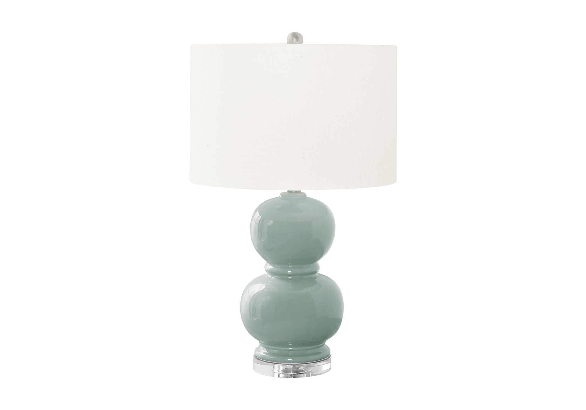 LUMINAIRE - 25"H LAMPE DE TABLE VERT CERAMIQUE / IVOIRE – I 9743.