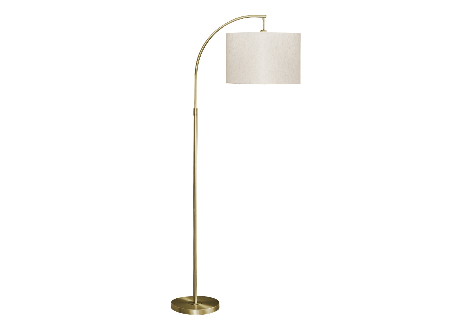 LUMINAIRE - 65"H LAMPE SUR PIED ARC LAITON METAL / IVOIRE – I 9750