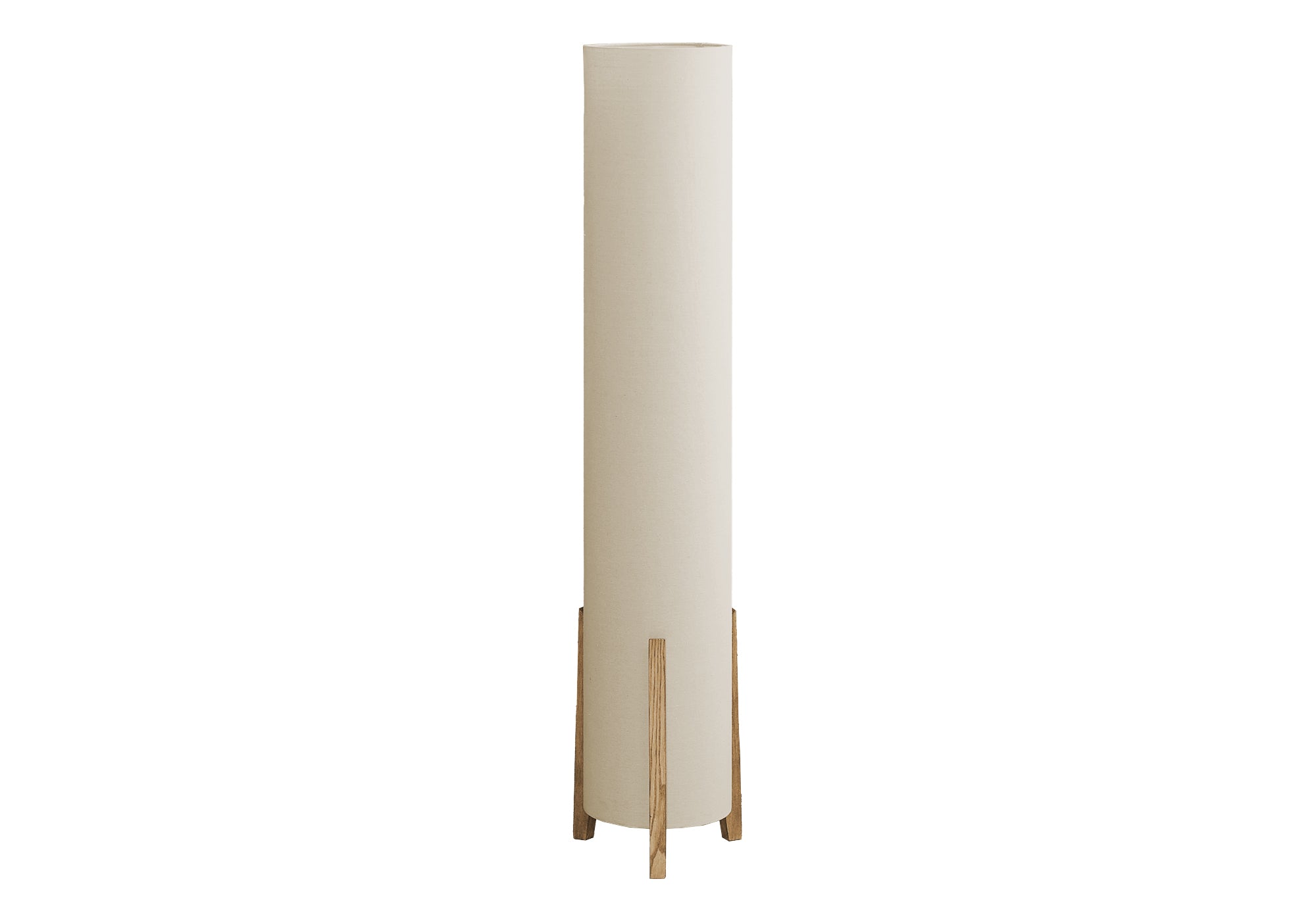 LUMINAIRE - 50"H LAMPE SUR PIED BASE ASPECT BOIS / IVOIRE – I 9755.