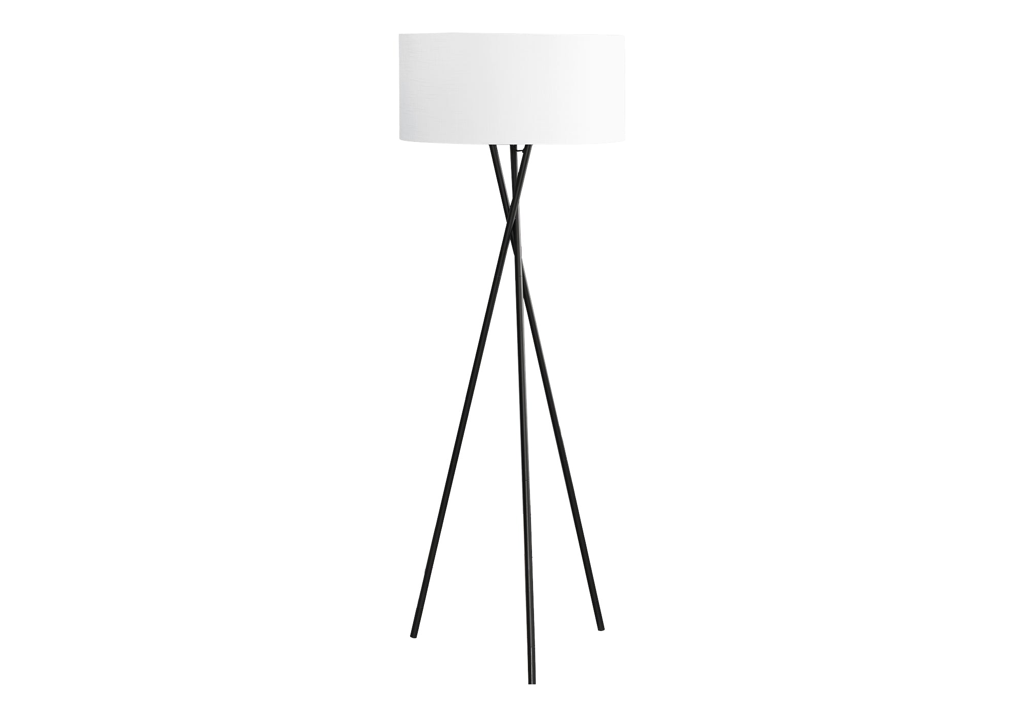 LUMINAIRE - 62"H LAMPE SUR PIED TREPIED NOIR METAL / IVOIRE – I 9756.