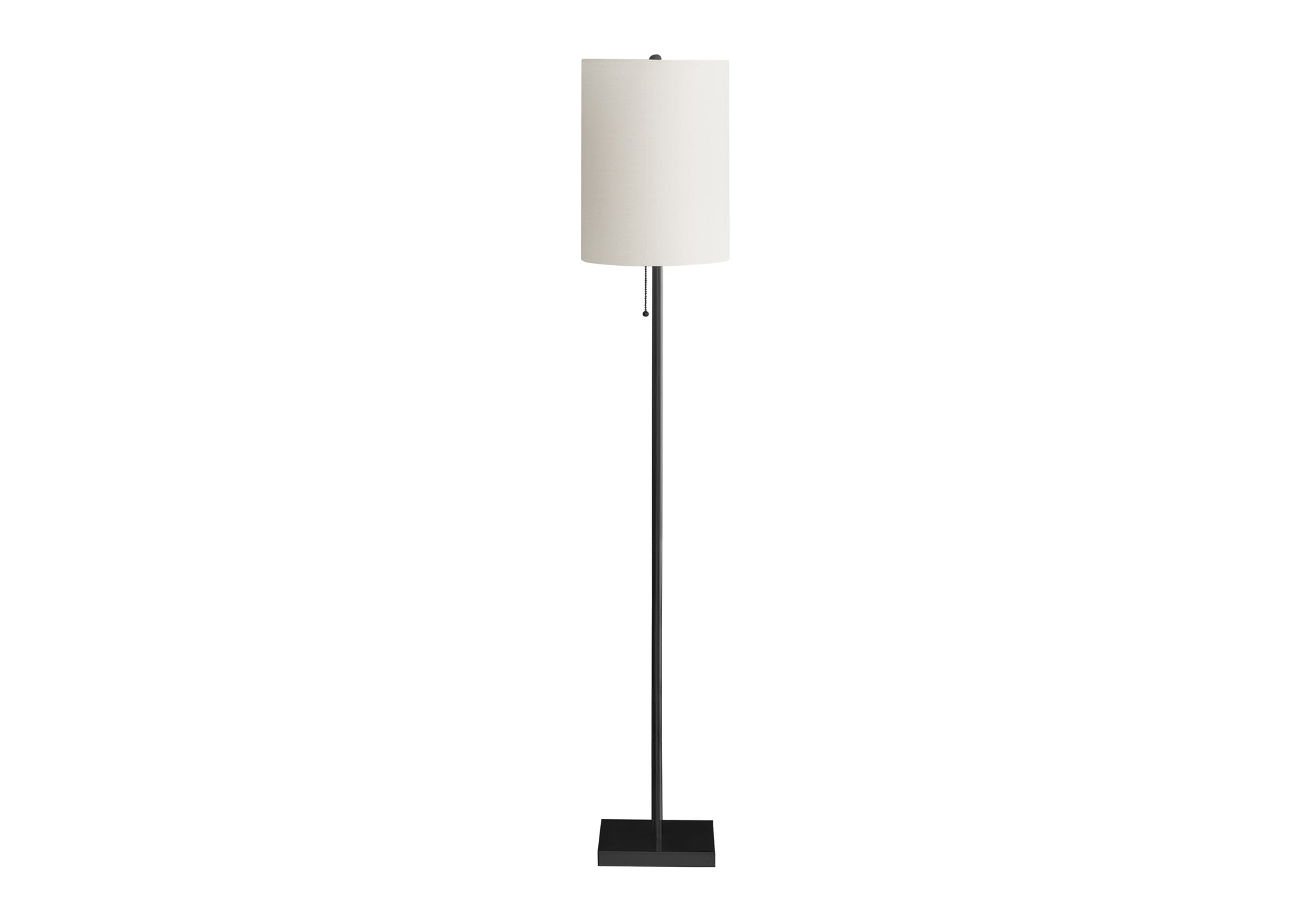LUMINAIRE - 62"H LAMPE SUR PIED NOIR METAL / IVOIRE – I 9758.
