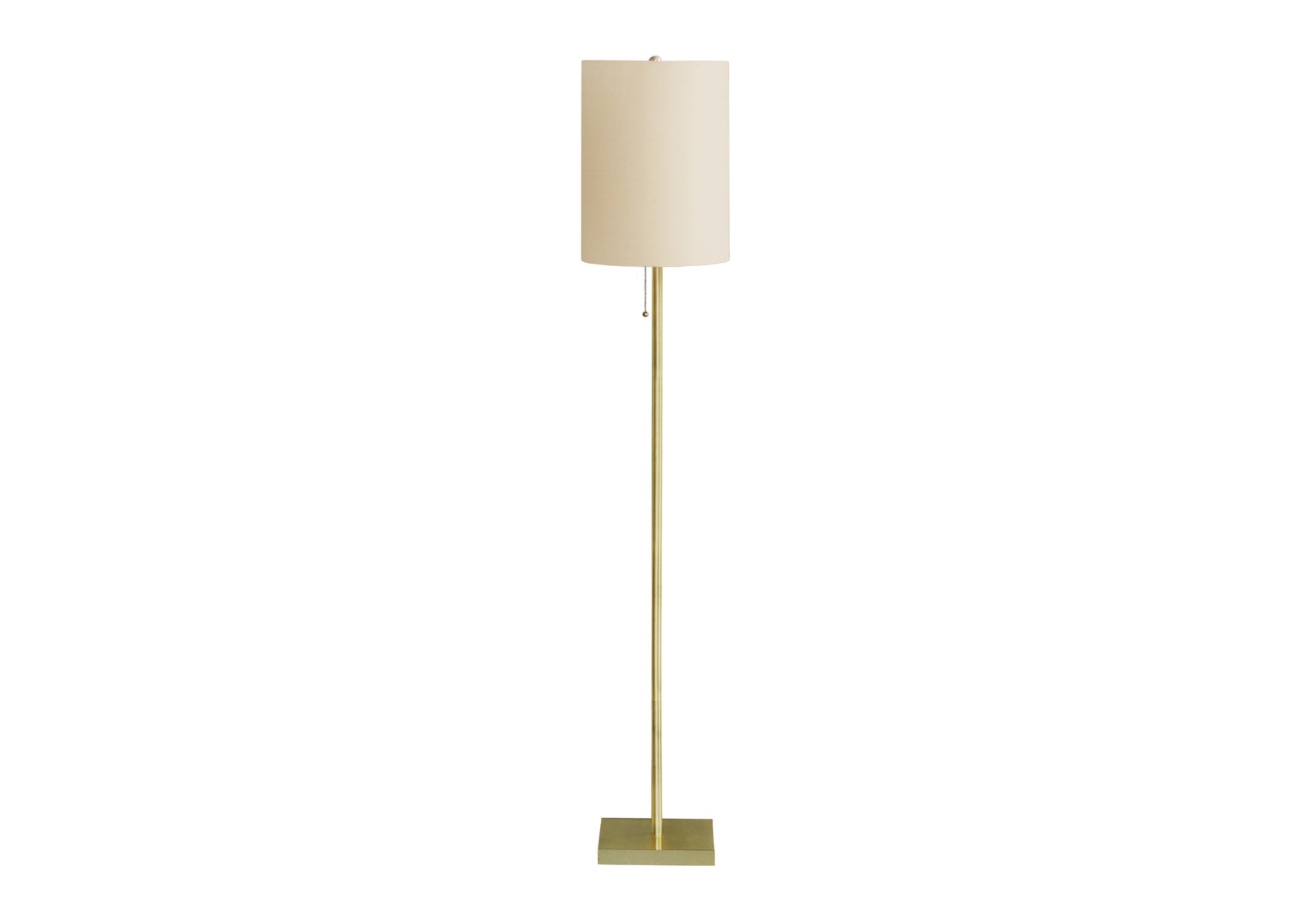 LUMINAIRE - 62"H LAMPE SUR PIED LAITON METAL / IVOIRE – I 9759.
