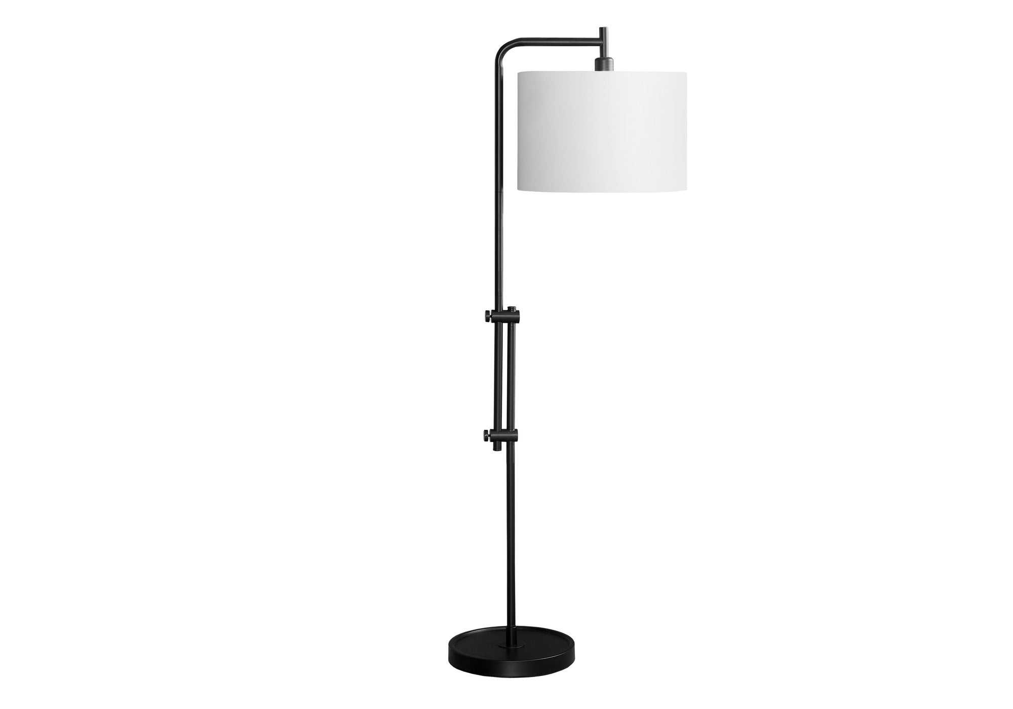 LUMINAIRE - 63"H LAMPE SUR PIED NOIR METAL / IVOIRE – I 9760.