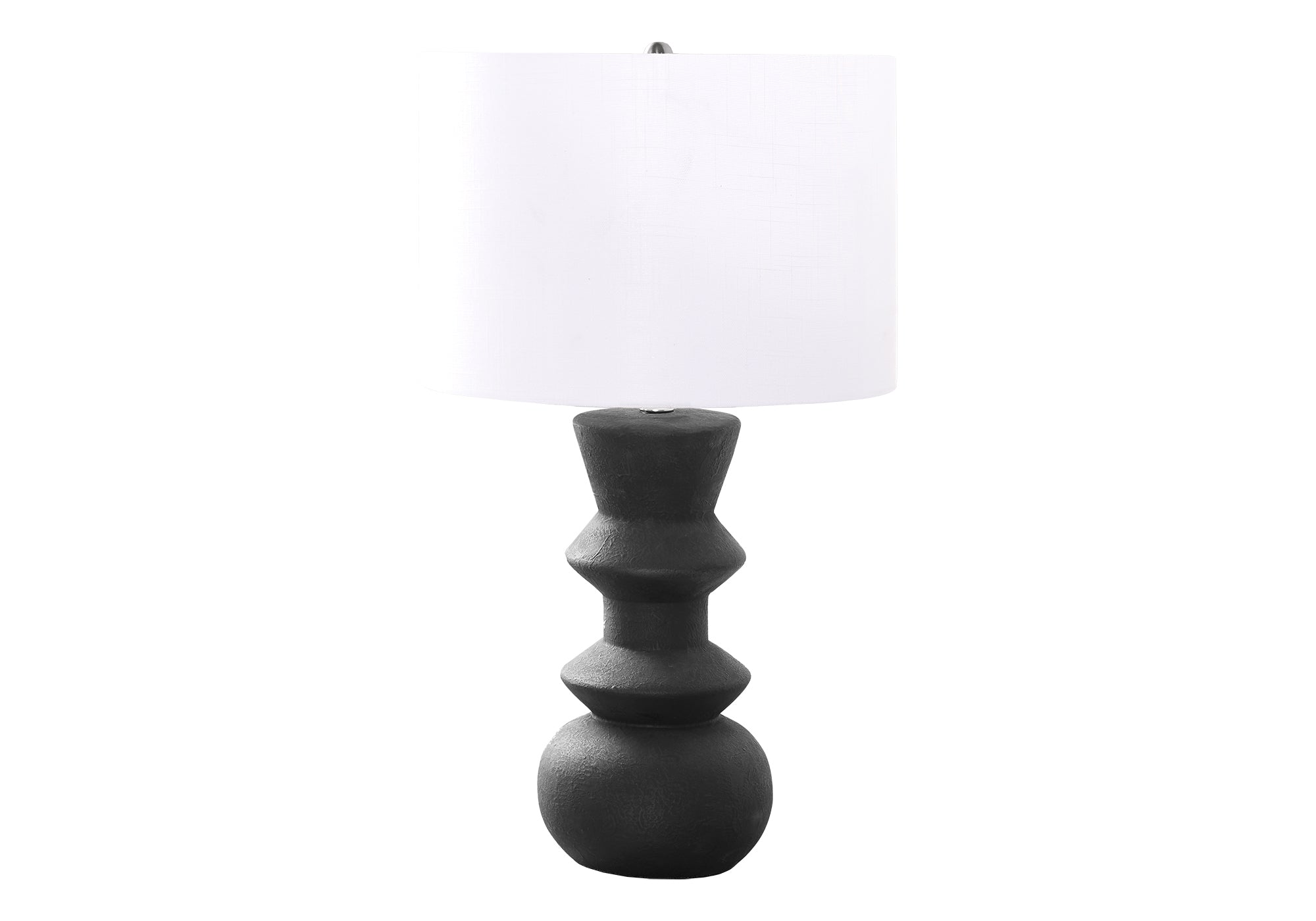 LUMINAIRE - 26"H LAMPE DE TABLE NOIR CERAMIQUE / IVOIRE – I 9763.