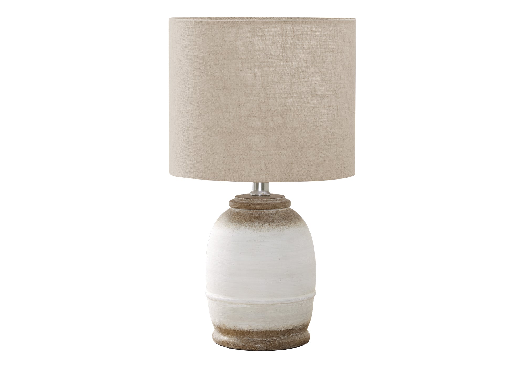 LUMINAIRE - 16"H LAMPE DE TABLE CREME RESINE / BEIGE – I 9765.