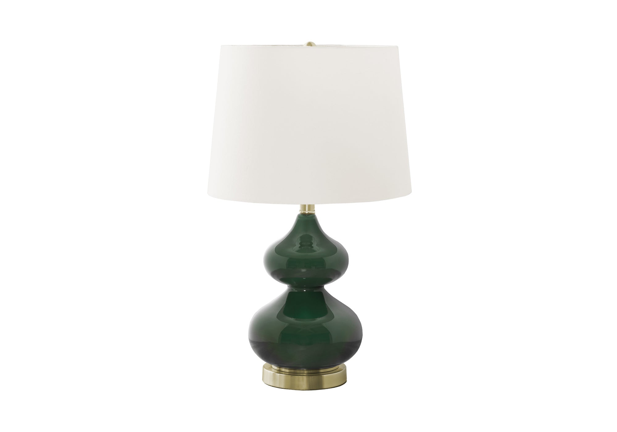 LUMINAIRE - 24"H LAMPE DE TABLE VERT VERRE / IVOIRE – I 9768.