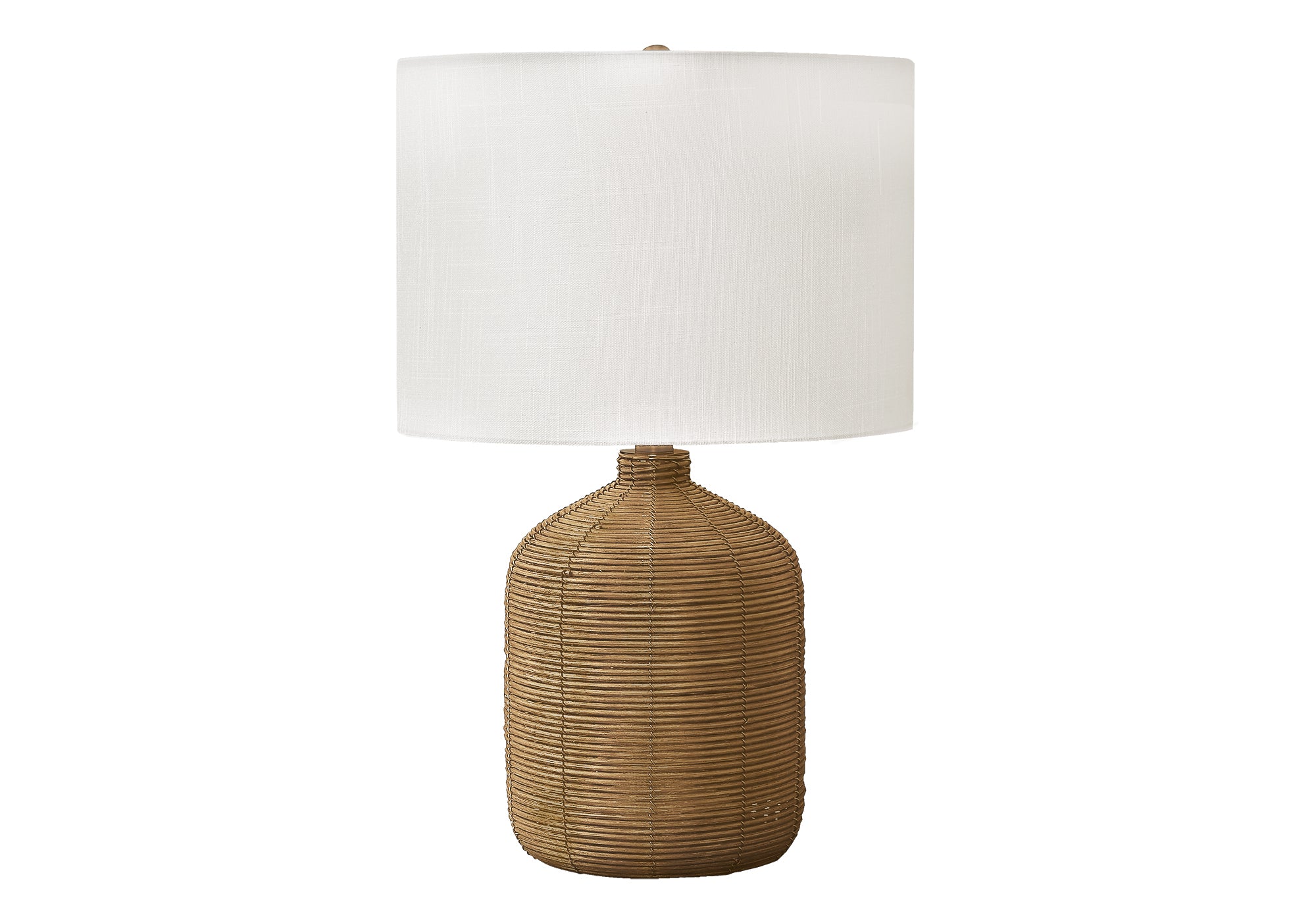 LUMINAIRE - 23"H LAMPE DE TABLE BRUN ROTIN / BEIGE – I 9769.