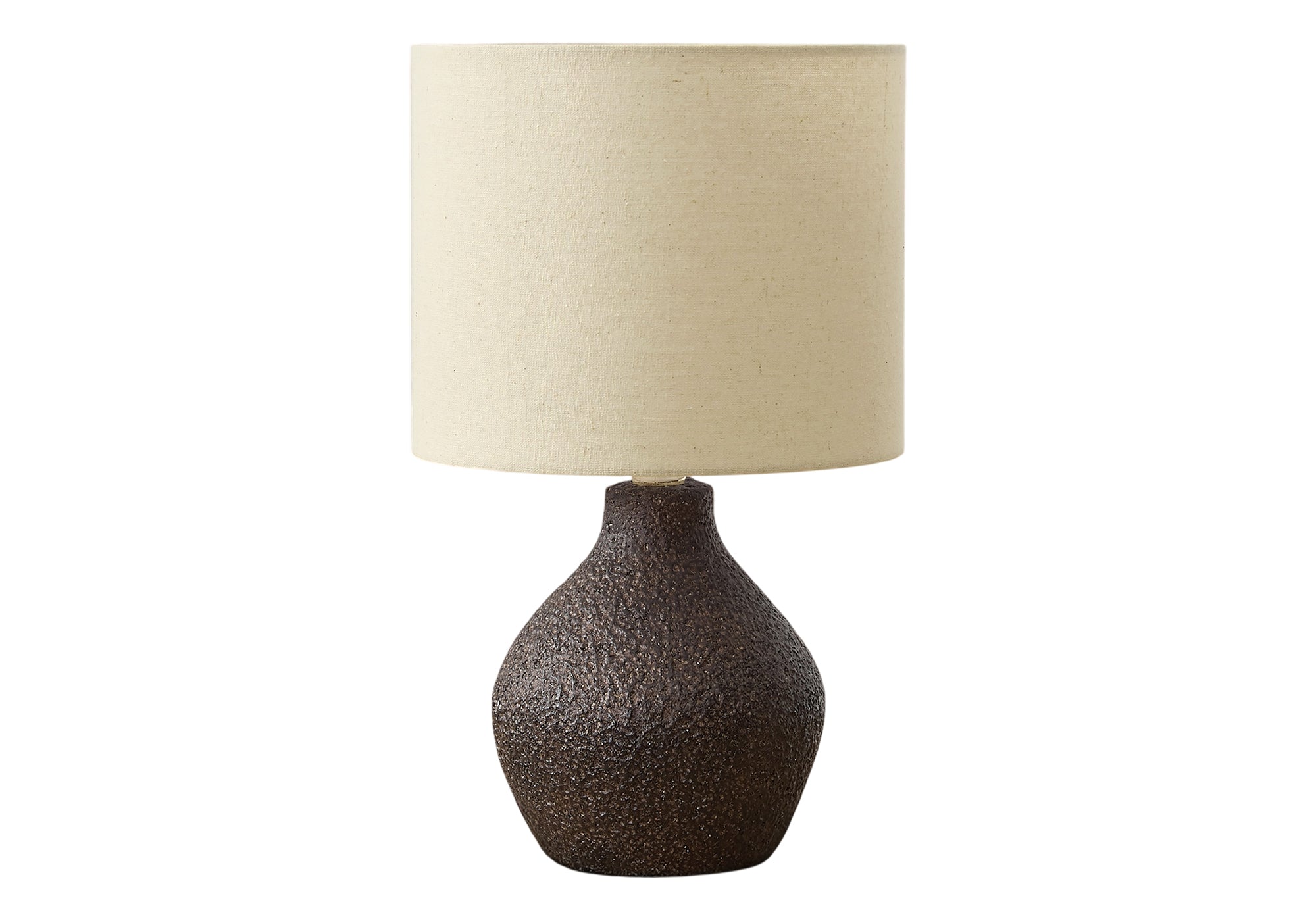LUMINAIRE - 16"H LAMPE DE TABLE BRUN RESINE / BEIGE – I 9772