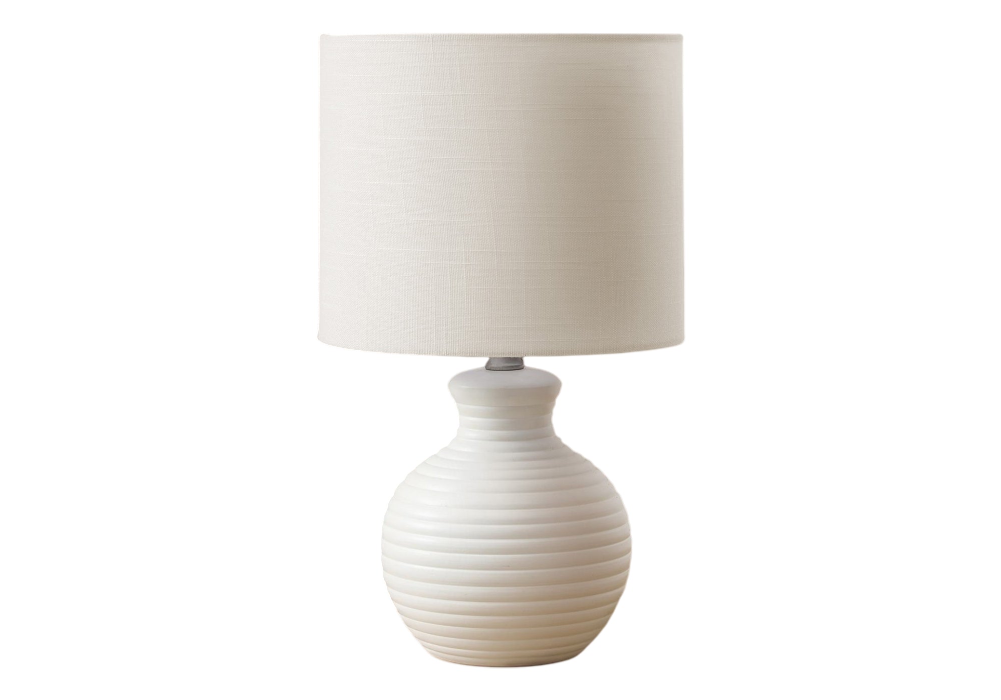 LUMINAIRE - 16"H LAMPE DE TABLE BLANC RESINE / IVOIRE – I 9777