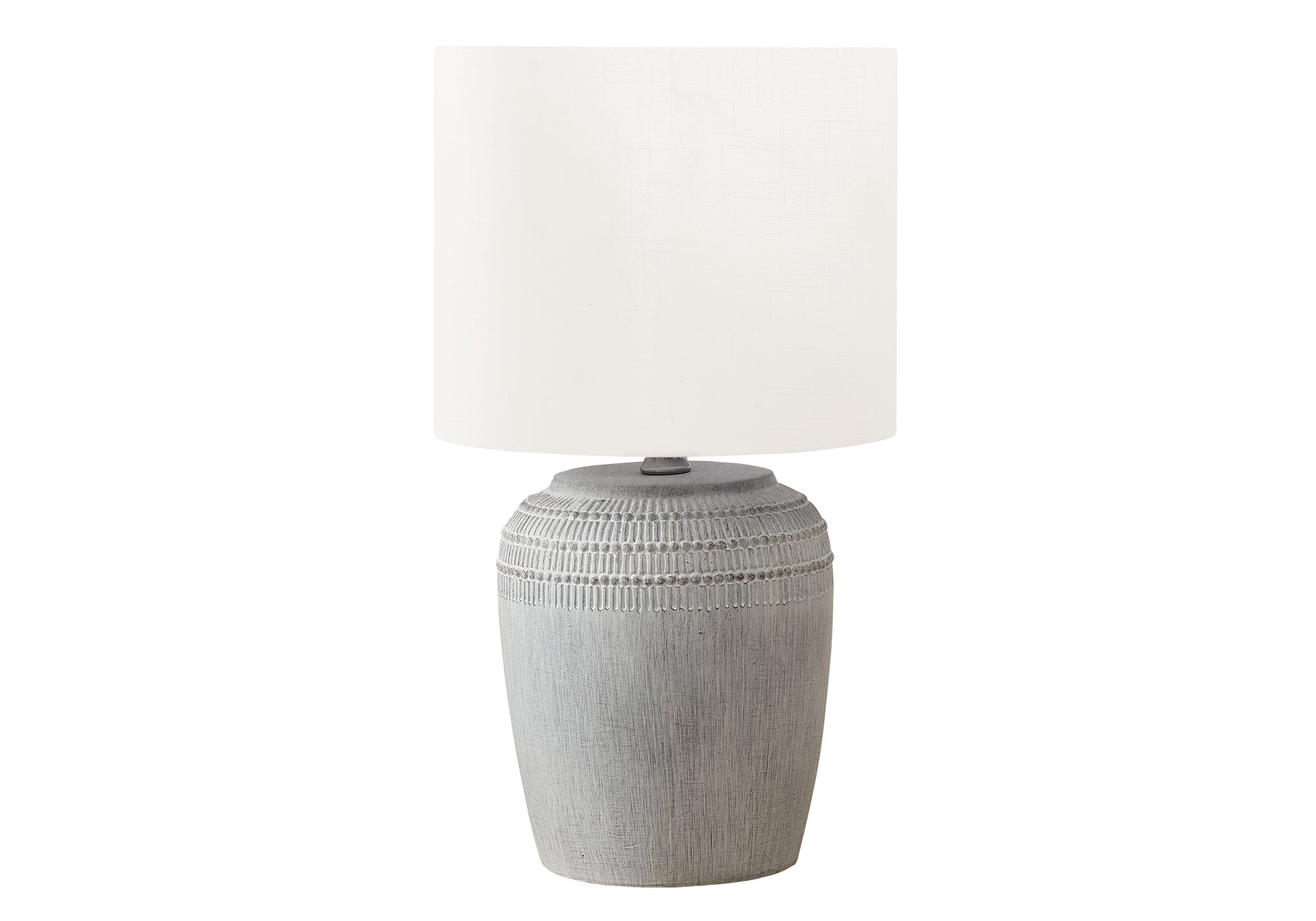 LUMINAIRE - 17"H LAMPE DE TABLE GRIS CERAMIQUE / IVOIRE – I 9780