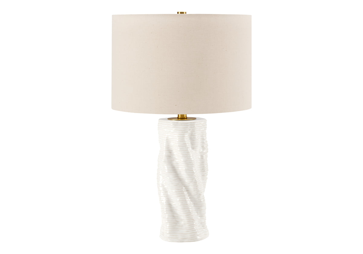 LUMINAIRE - 25"H LAMPE DE TABLE CERAMIQUE CREME / BEIGE – I 9782