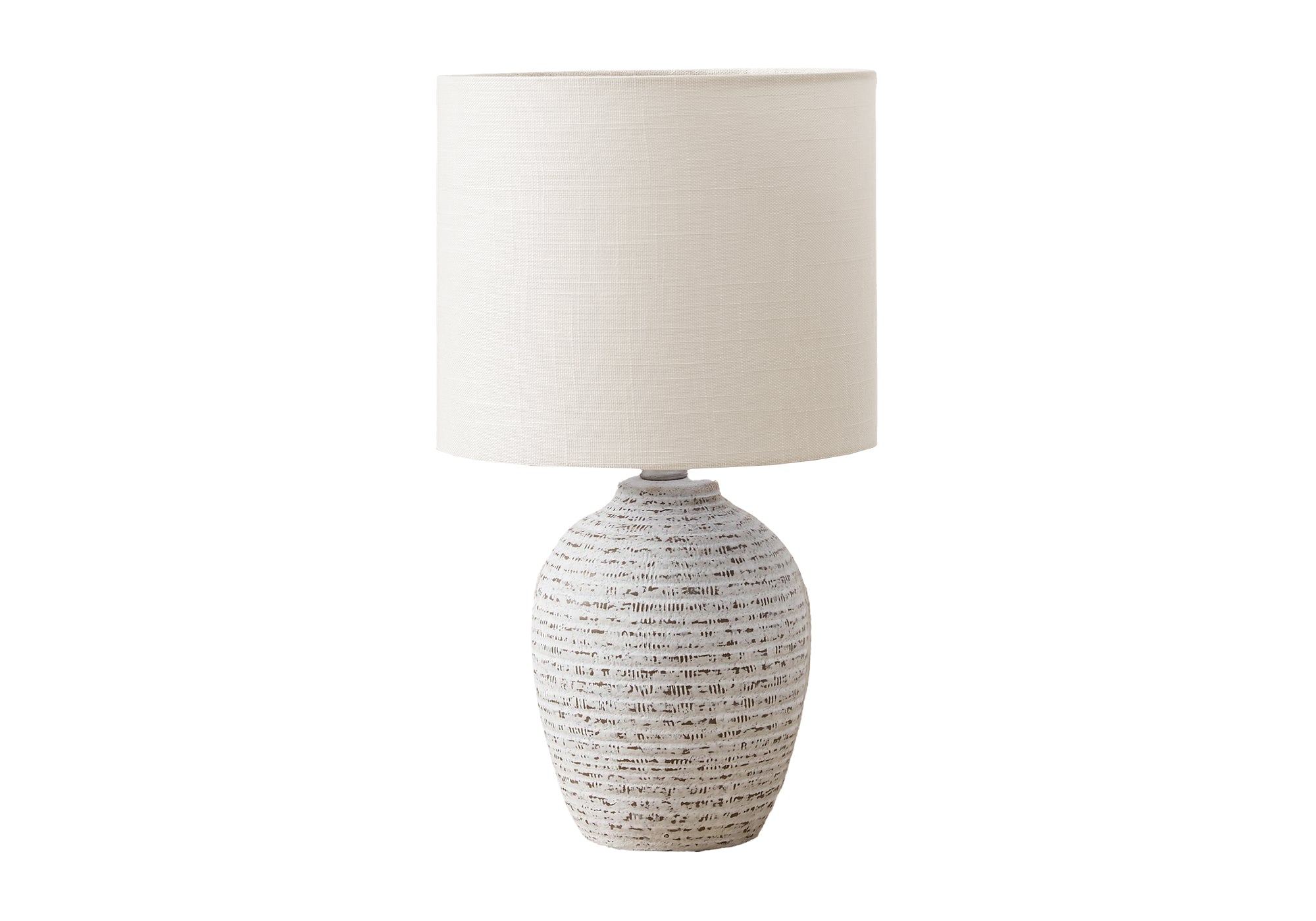 LUMINAIRE - 17"H LAMPE DE TABLE IVOIRE CERAMIQUE / IVOIRE – I 9787
