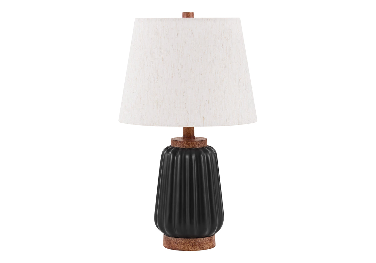 LUMINAIRE - 21"H LAMPE DE TABLE RESINE NOIR - BRUN / BEIGE – I 9797