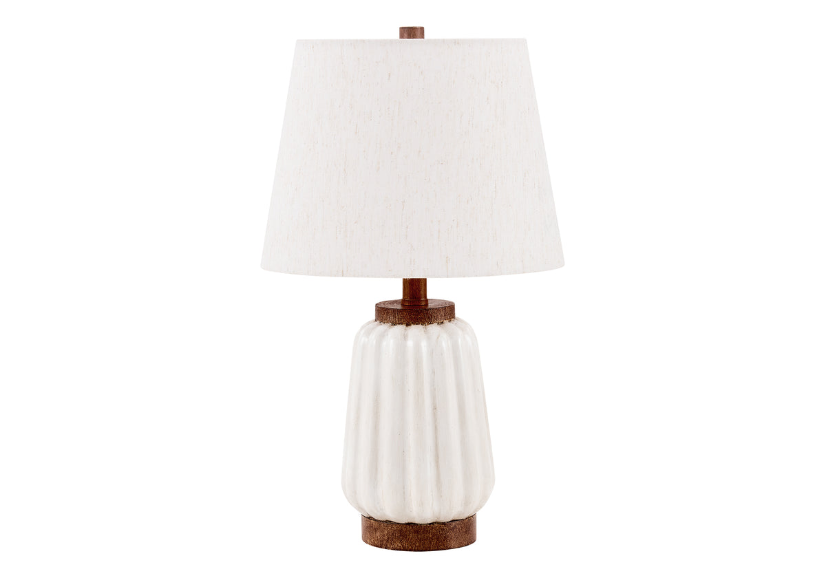 LUMINAIRE - 21"H LAMPE DE TABLE RESINE IVOIRE - BRUN / BEIGE – I 9798