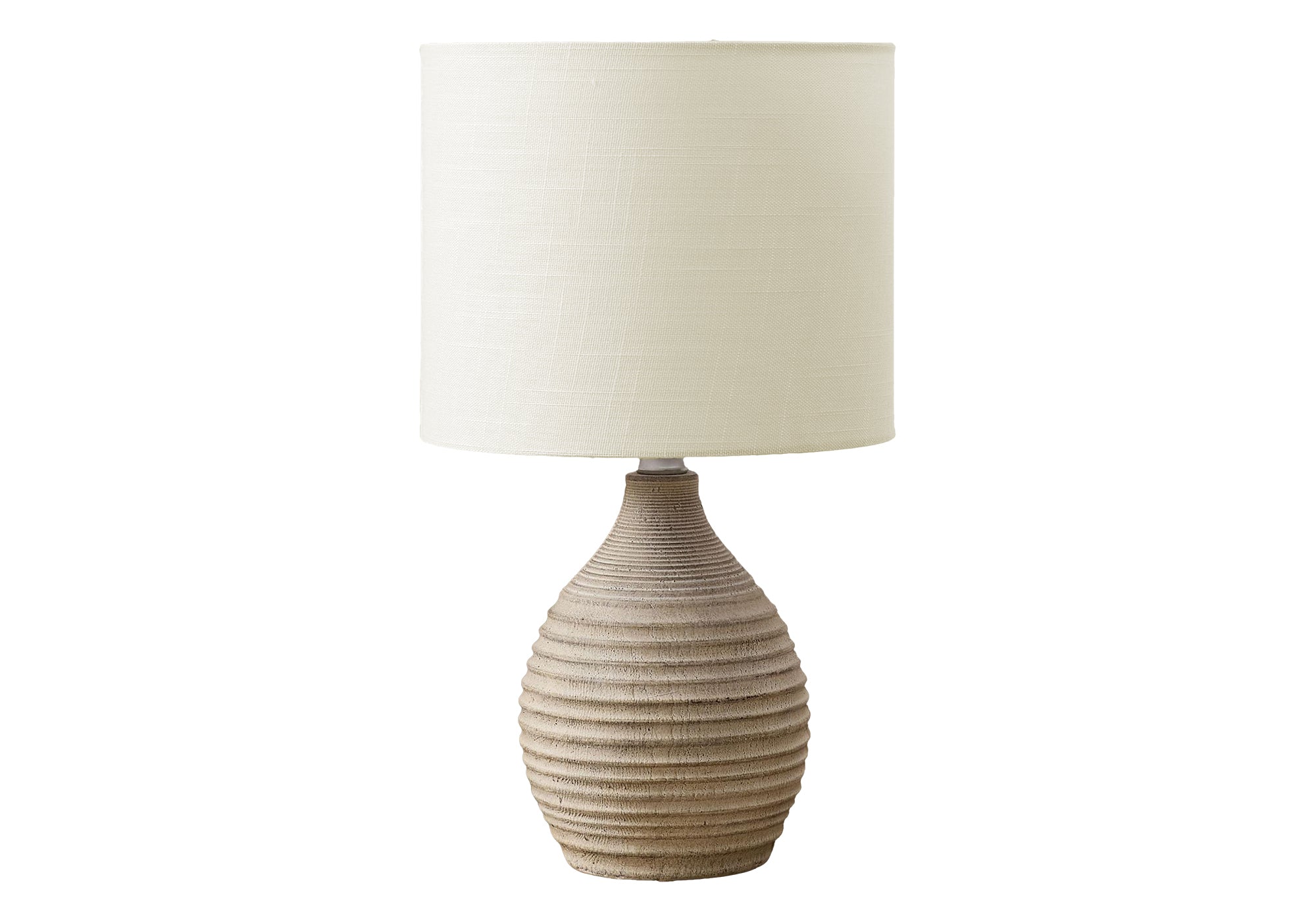 LUMINAIRE - 17"H LAMPE DE TABLE BRUN RESINE / IVOIRE – I 9846