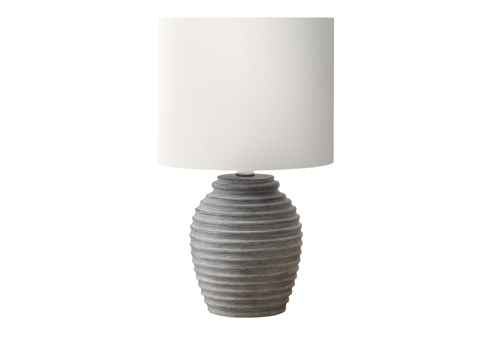 LUMINAIRE - 17"H LAMPE DE TABLE GRIS RESINE / IVOIRE – I 9864