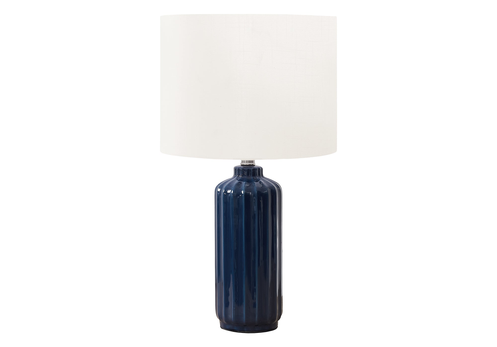 LUMINAIRE - 23"H LAMPE DE TABLE BLEU CERAMIQUE / IVOIRE – I 9870