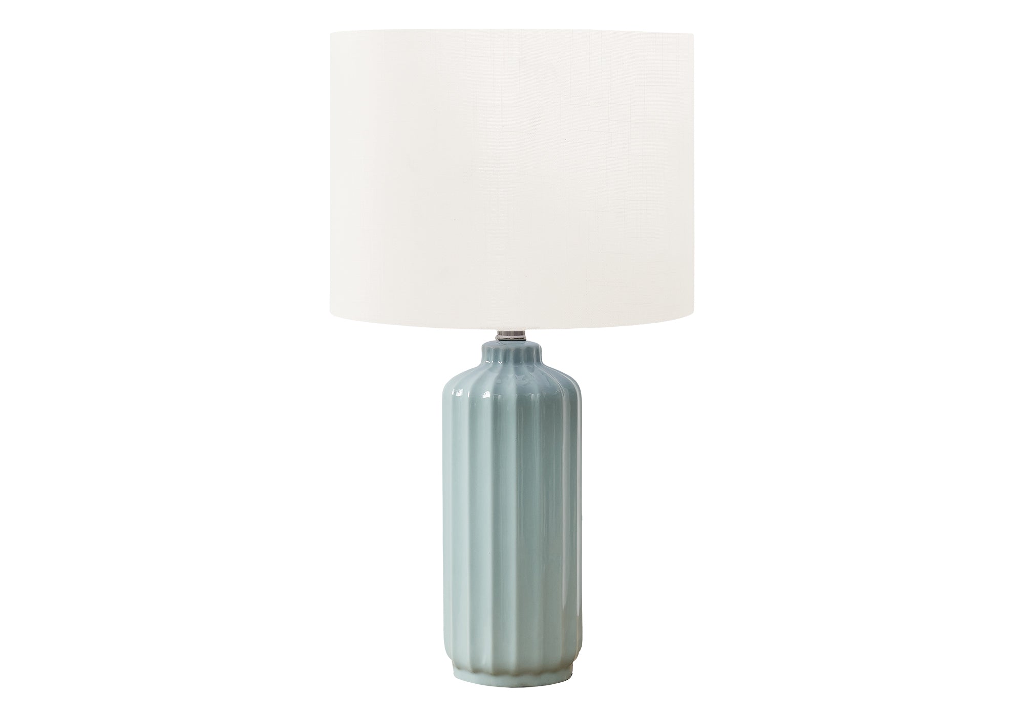 LUMINAIRE - 23"H LAMPE DE TABLE VERT CERAMIQUE / IVOIRE – I 9872