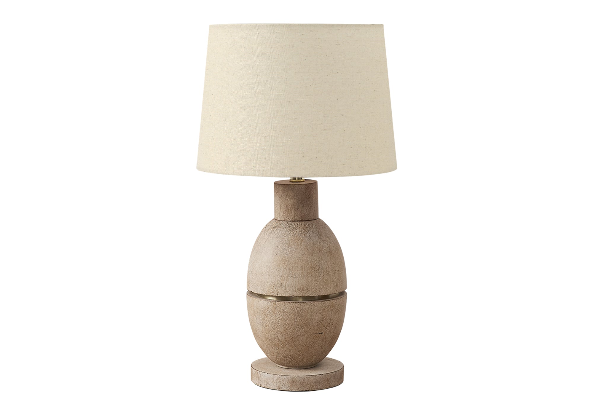 LUMINAIRE - 25"H LAMPE DE TABLE BEIGE RESINE / BEIGE – I 9886