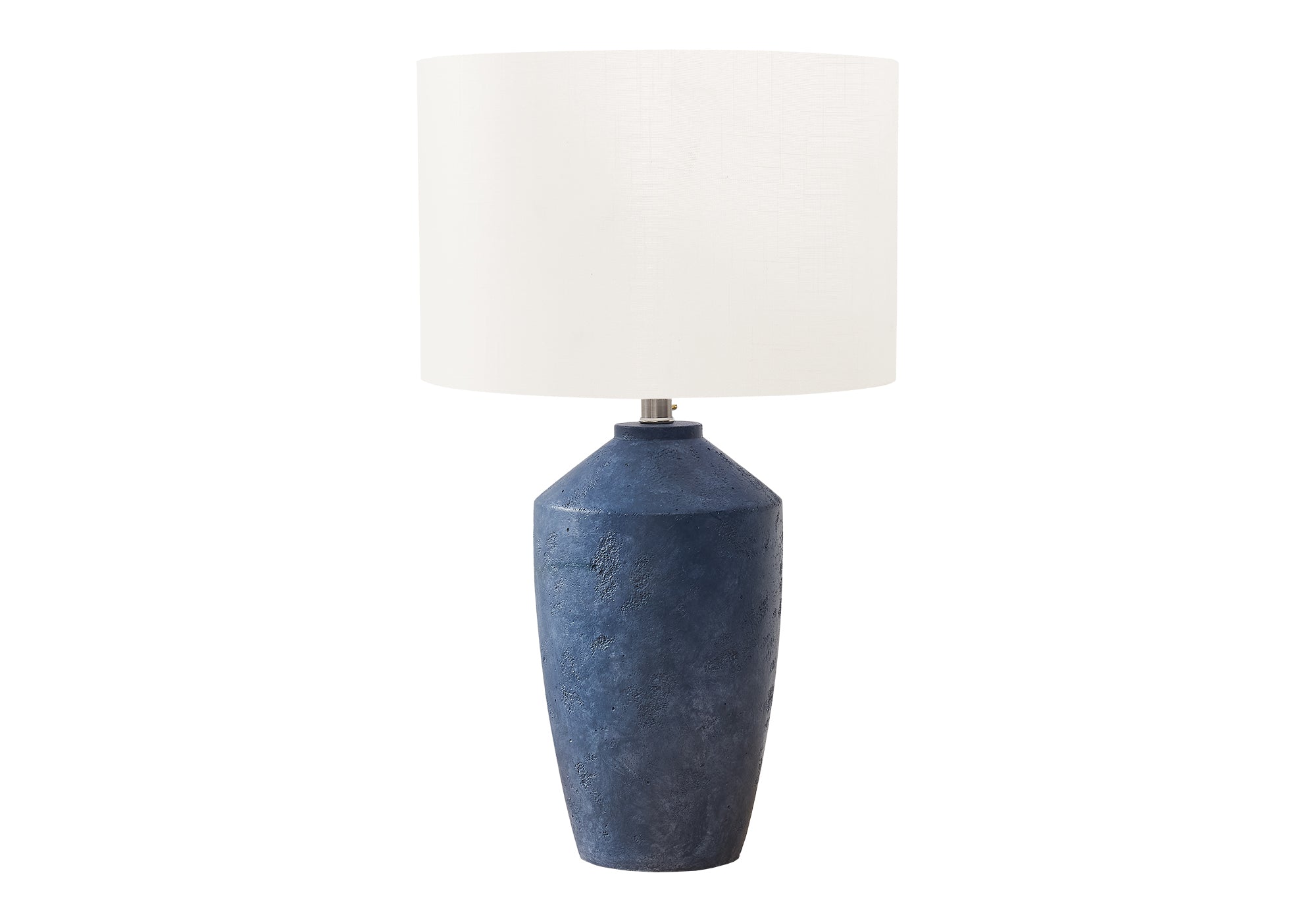 LUMINAIRE - 25"H LAMPE DE TABLE BLEU BETON / IVOIRE – I 9889