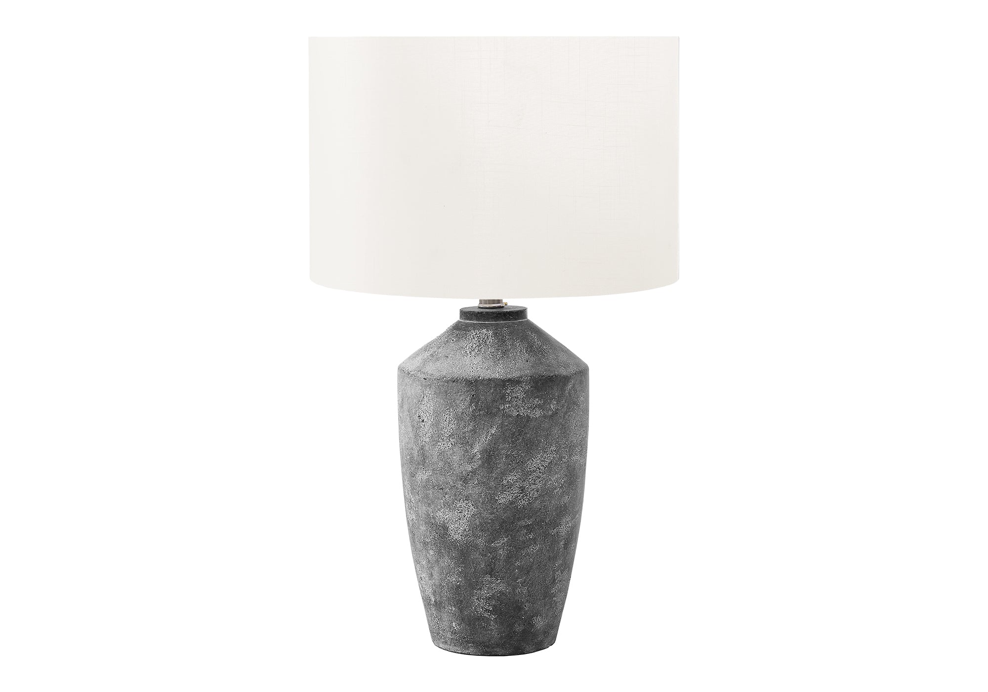 LUMINAIRE - 25"H LAMPE DE TABLE GRIS BETON / IVOIRE – I 9890