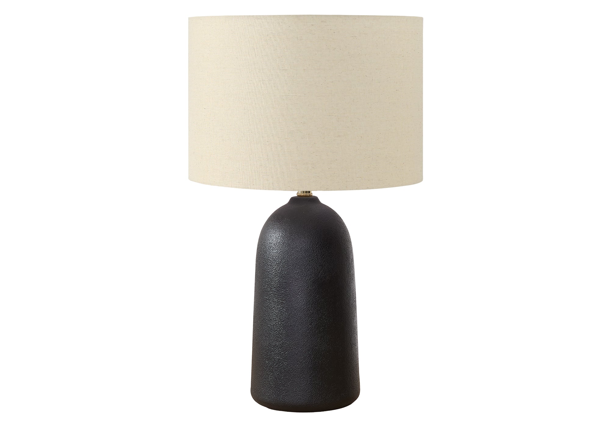LUMINAIRE - 27"H LAMPE DE TABLE NOIR CERAMIQUE / BEIGE – I 9906