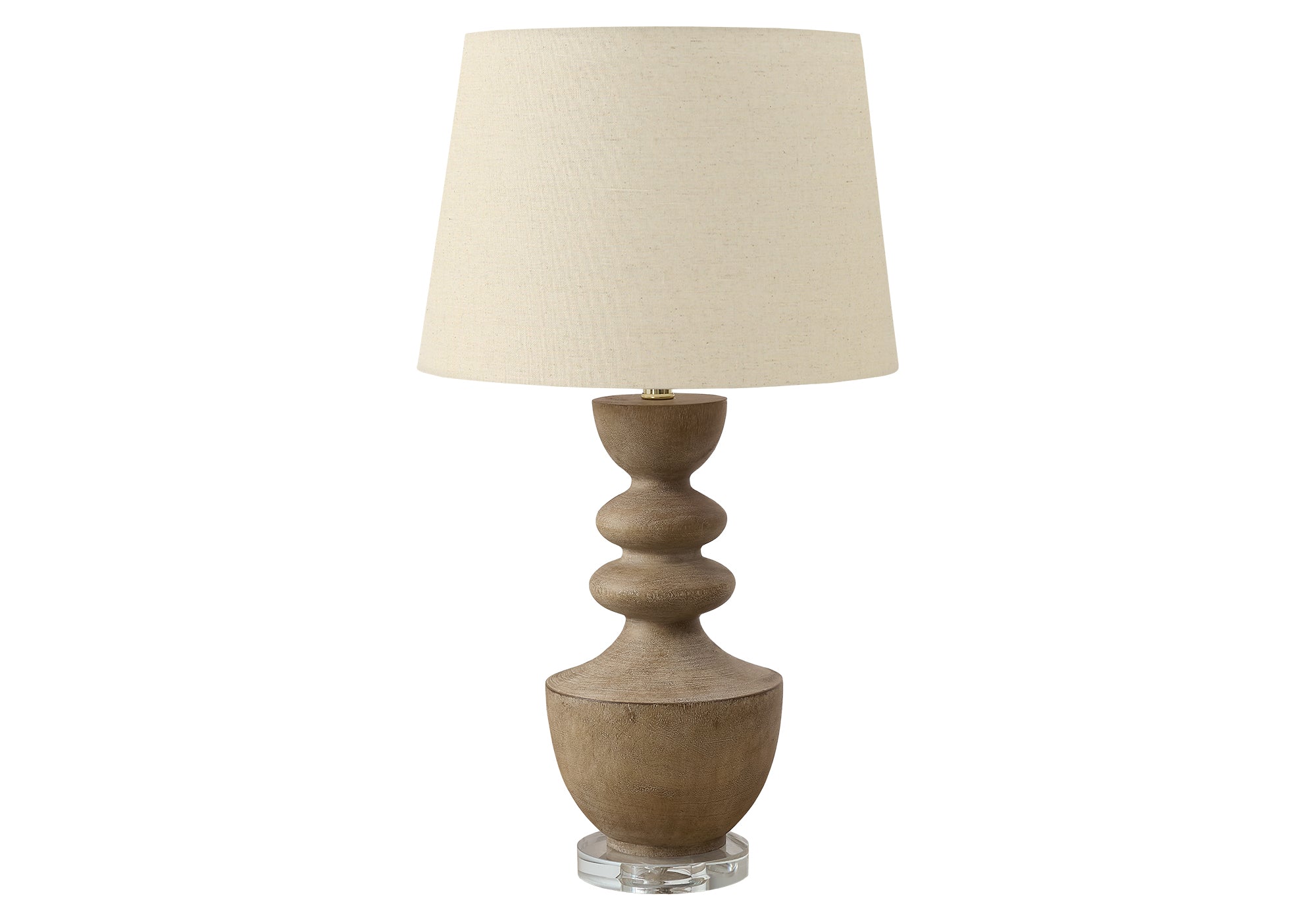 LUMINAIRE - 28"H LAMPE DE TABLE BRUN RESINE / BEIGE – I 9920