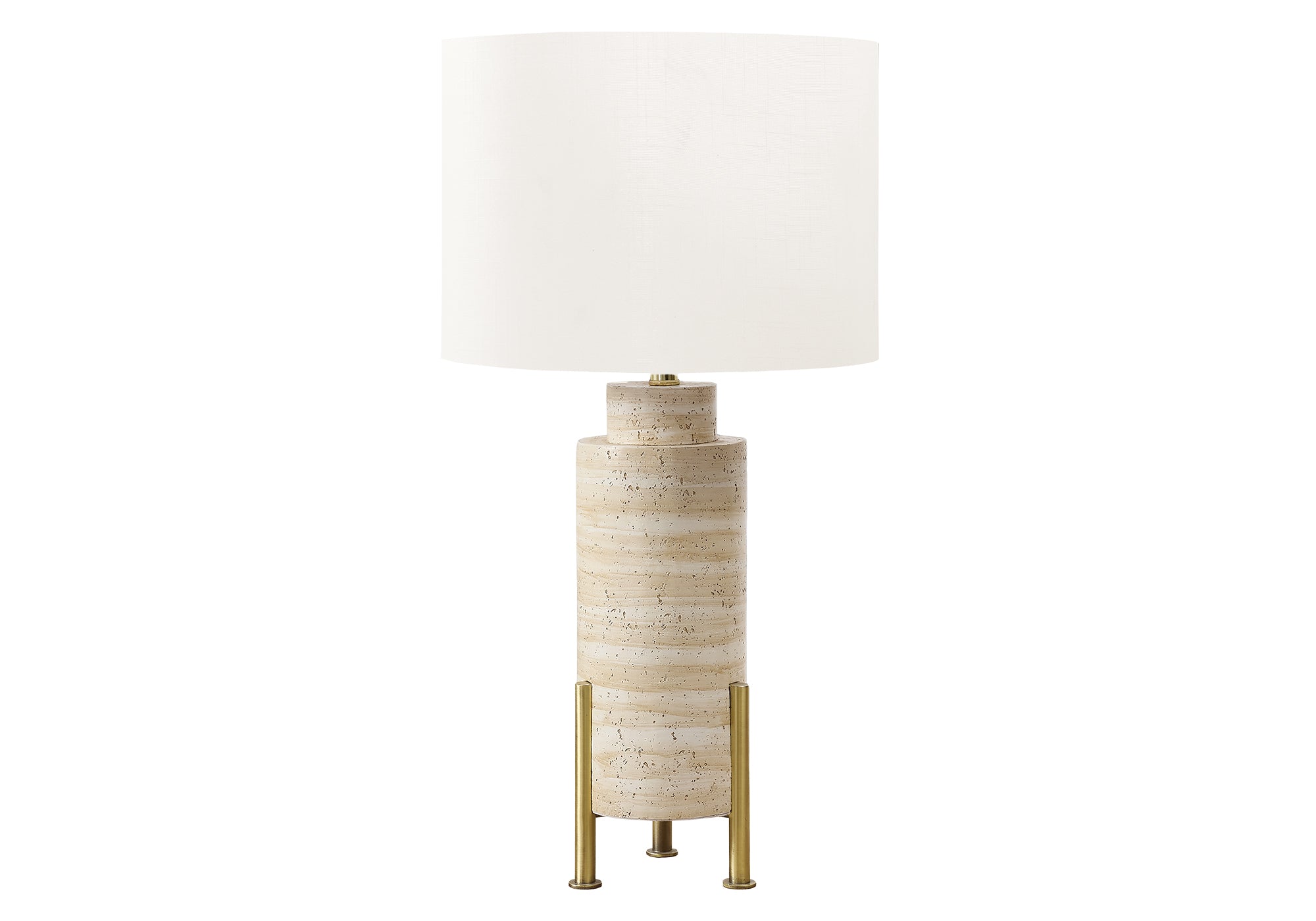 LUMINAIRE - 30"H LAMPE DE TABLE BEIGE RESINE / IVOIRE – I 9928