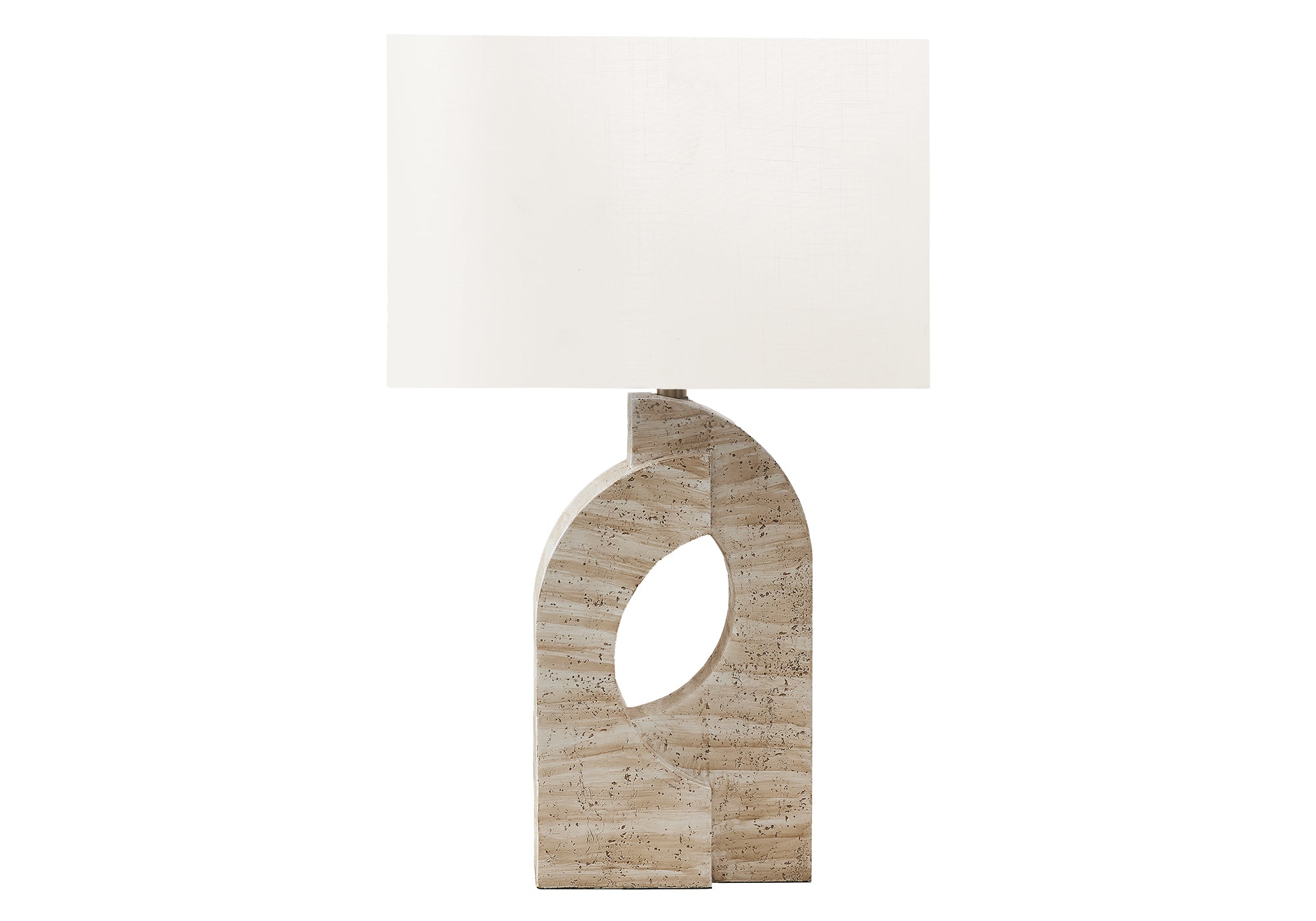 LUMINAIRE - 28"H LAMPE DE TABLE BEIGE RESINE / IVOIRE – I 9930