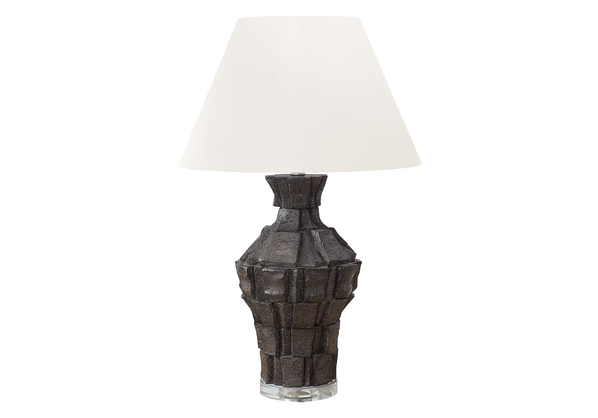 LUMINAIRE - 28"H LAMPE DE TABLE NOIR RESINE / IVOIRE – I 9935