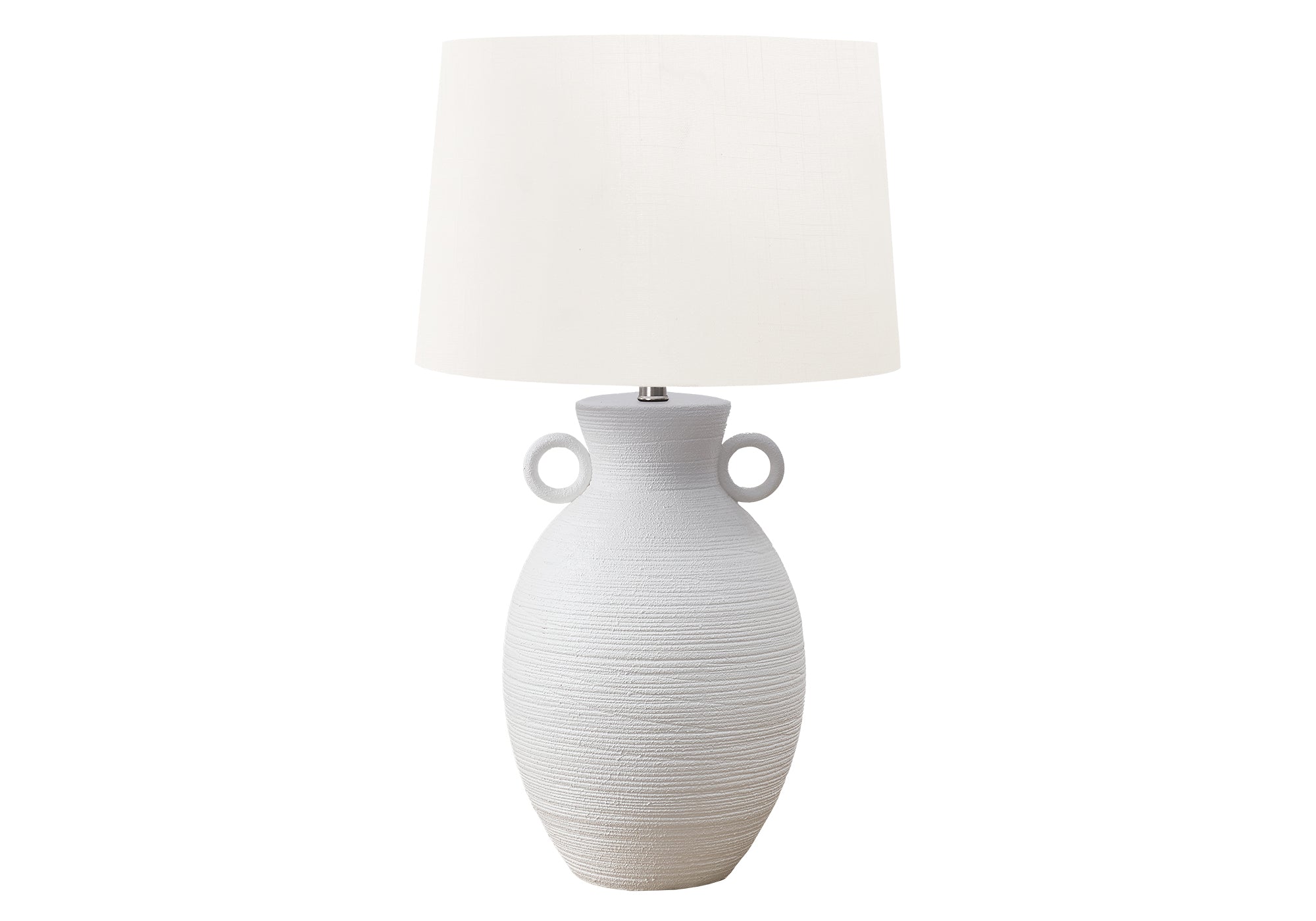 LUMINAIRE - 30"H LAMPE DE TABLE BLANC CERAMIQUE / IVOIRE – I 9943