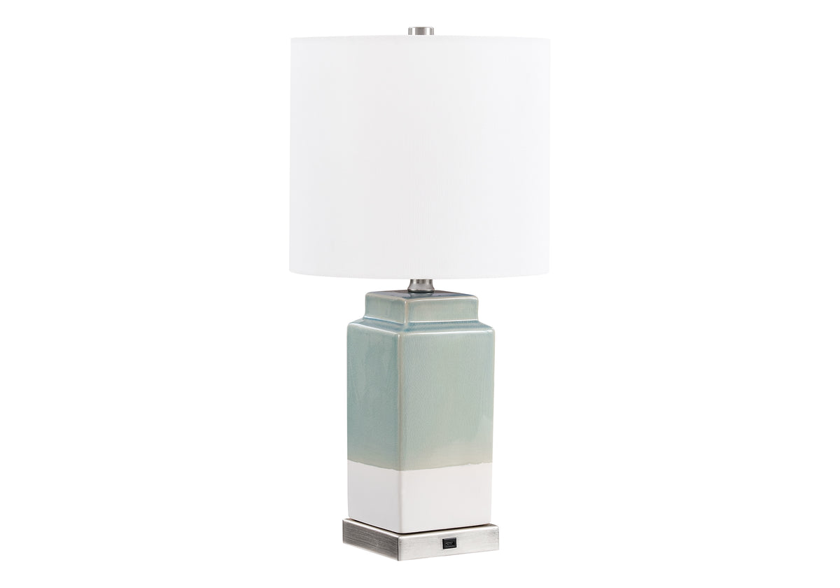 LUMINAIRE - 2MCX / 21"LAMPE DE TABLE CERAMIQUE VERT / USB – I 9966