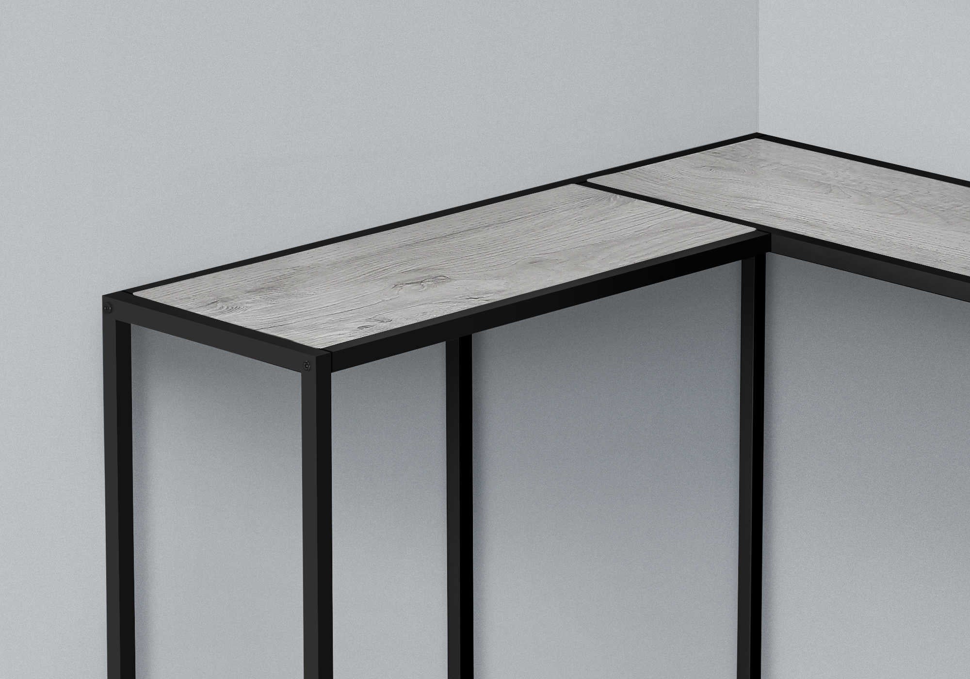 TABLE D'APPOINT - 36"L / GRIS / CONSOLE DE COIN – I 2156.