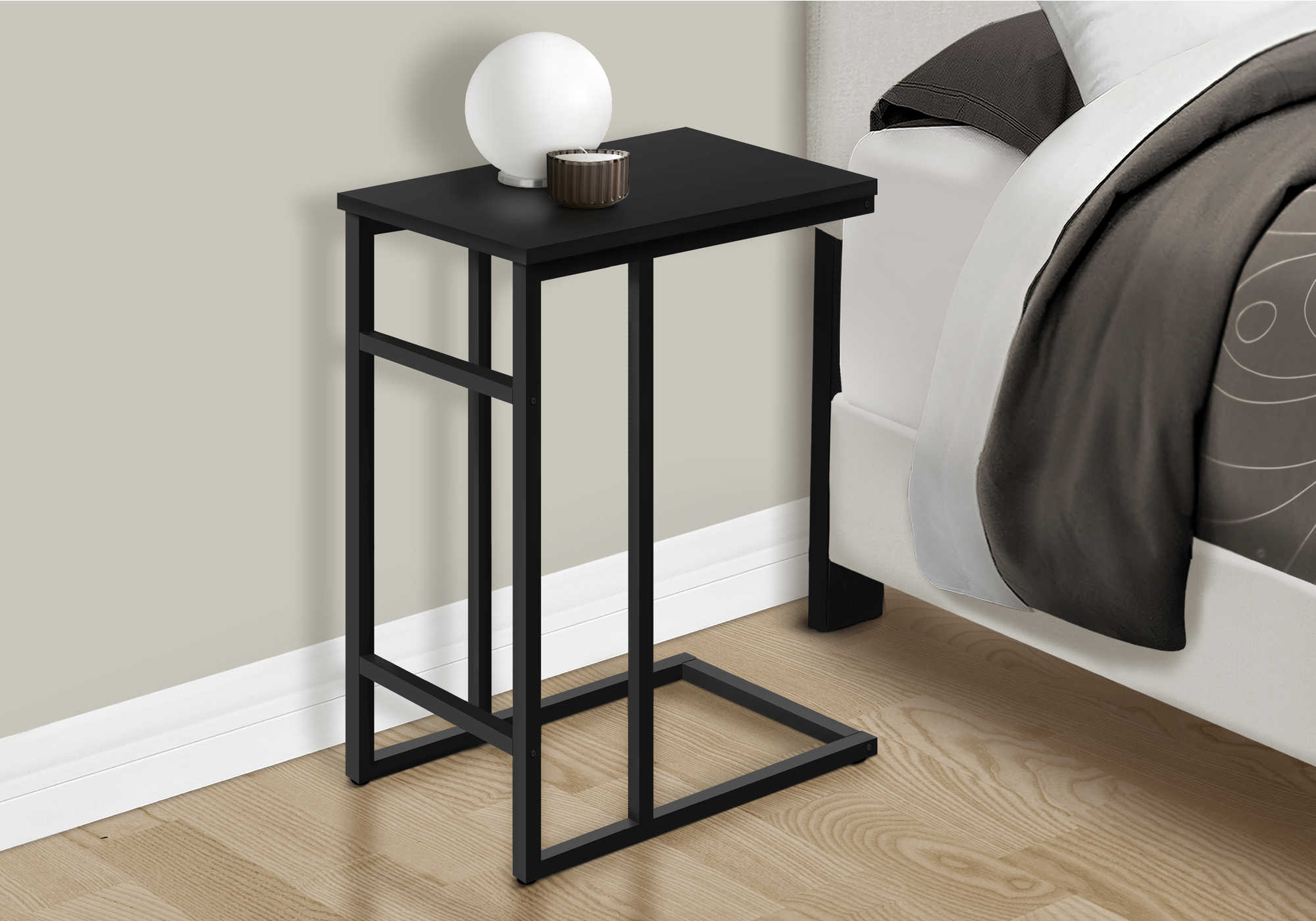 TABLE DE CHEVET - 24"H / NOIR / METAL NOIR – I 2170.