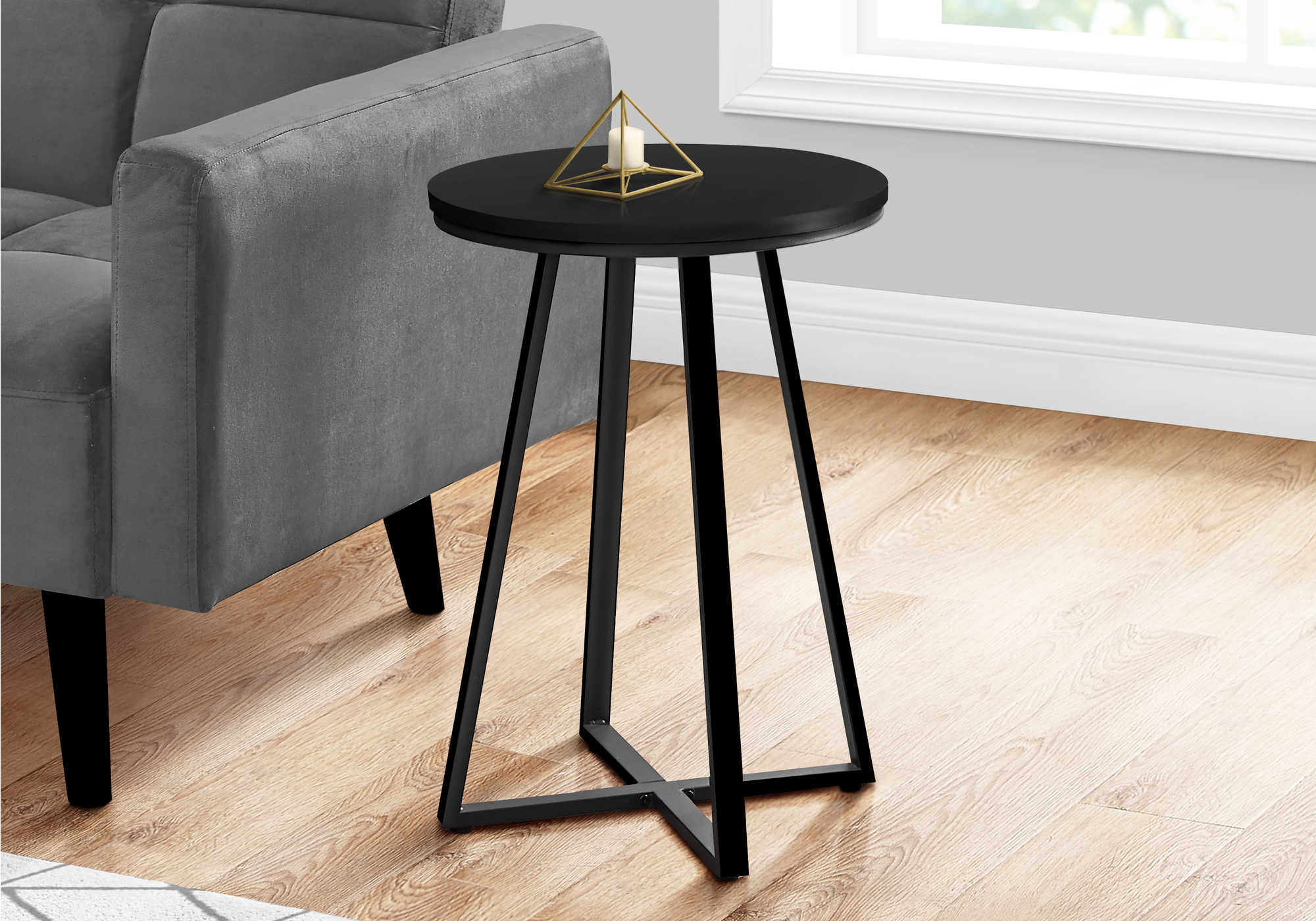 TABLE DE CHEVET - 22"H / NOIR / METAL NOIR – I 2175.