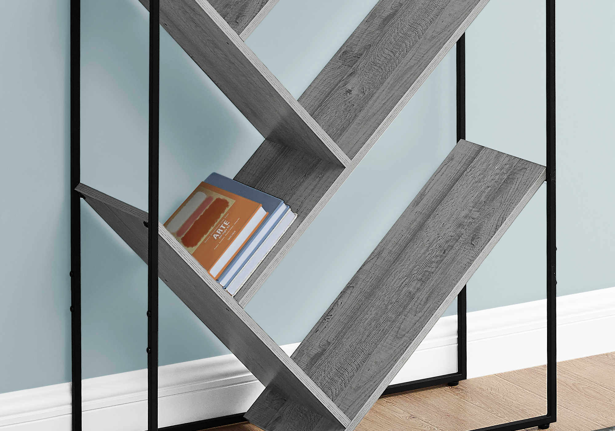 ETAGERE - 60"H / GRIS / METAL NOIR – I 2200.