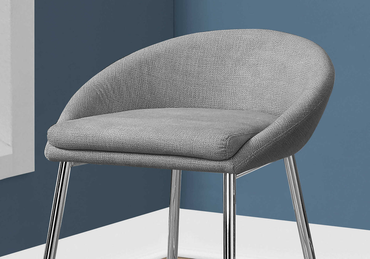 TABOURET DE BAR - 2PCS / TISSUS GRIS / HAUTEUR COMPTOIR – I 2298
