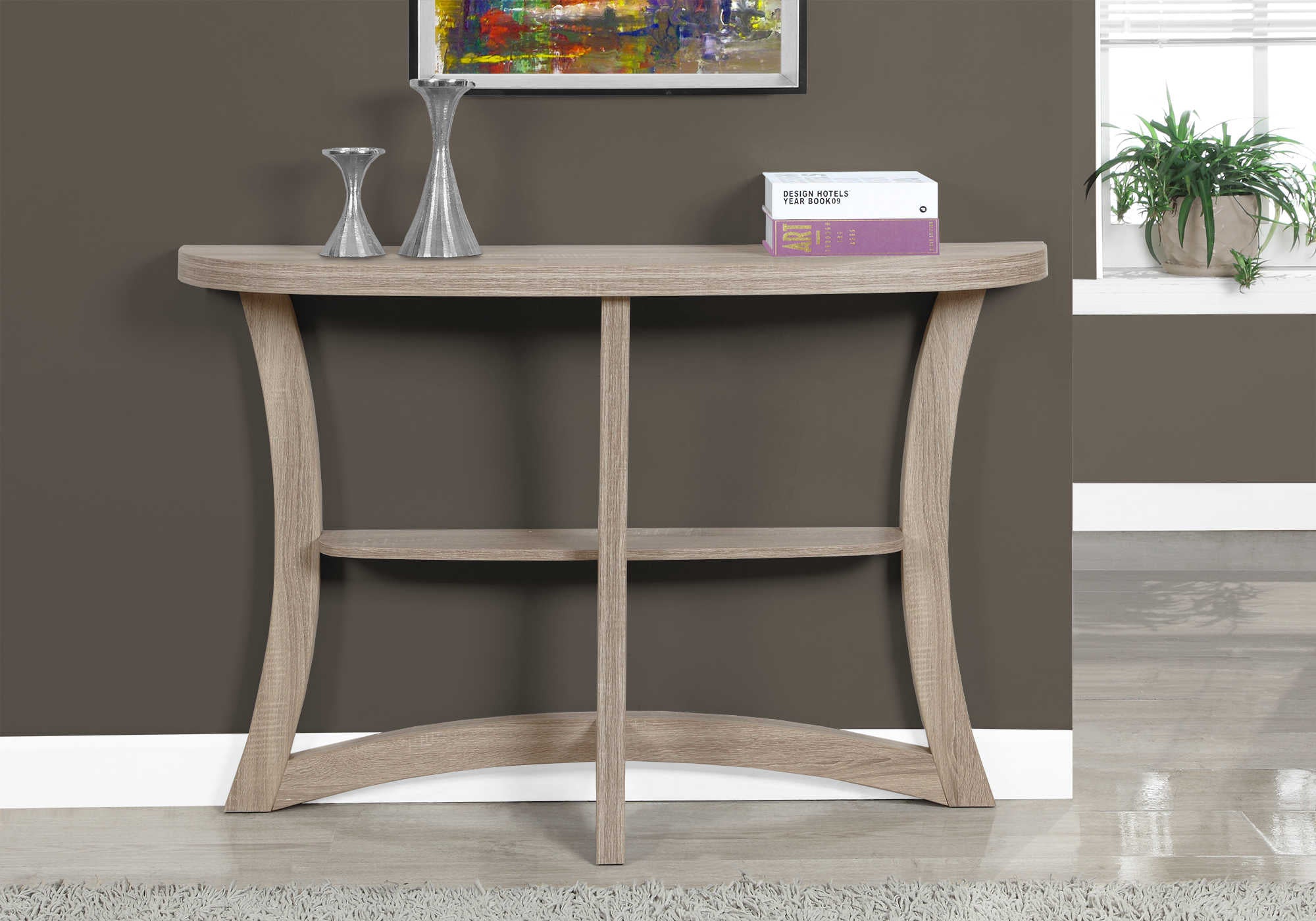 TABLE D'APPOINT - 47"L / CONSOLE D'ENTREE TAUPE FONCE – I 2416.