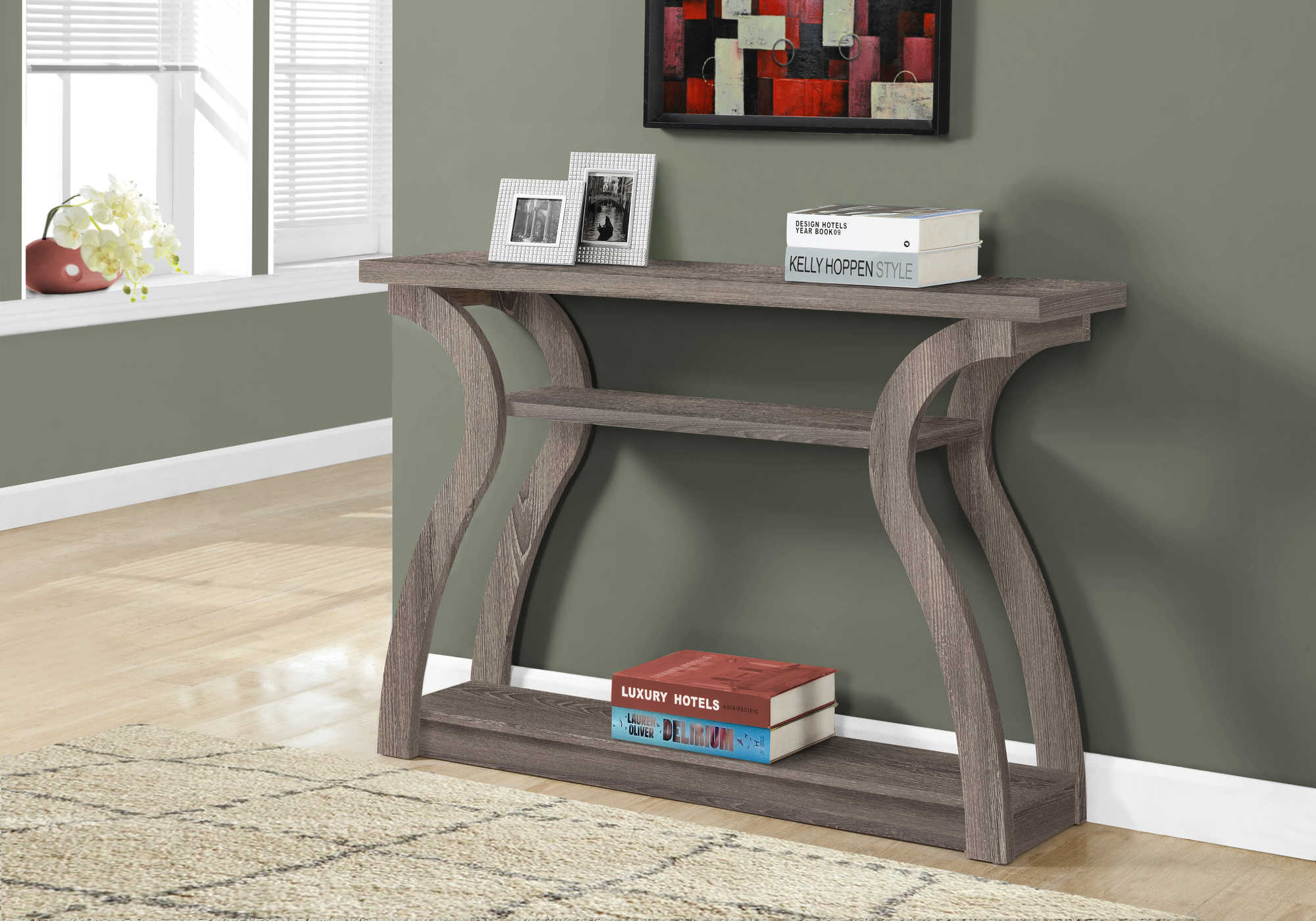 TABLE D'APPOINT - 47"L / CONSOLE D'ENTREE TAUPE FONCE – I 2446.