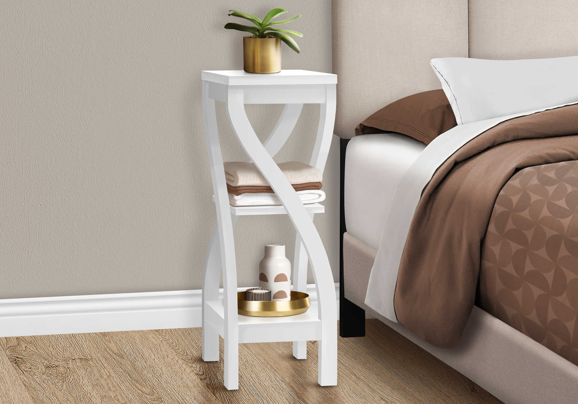 TABLE DE CHEVET - 32"H / BLANCHE – I 2479.