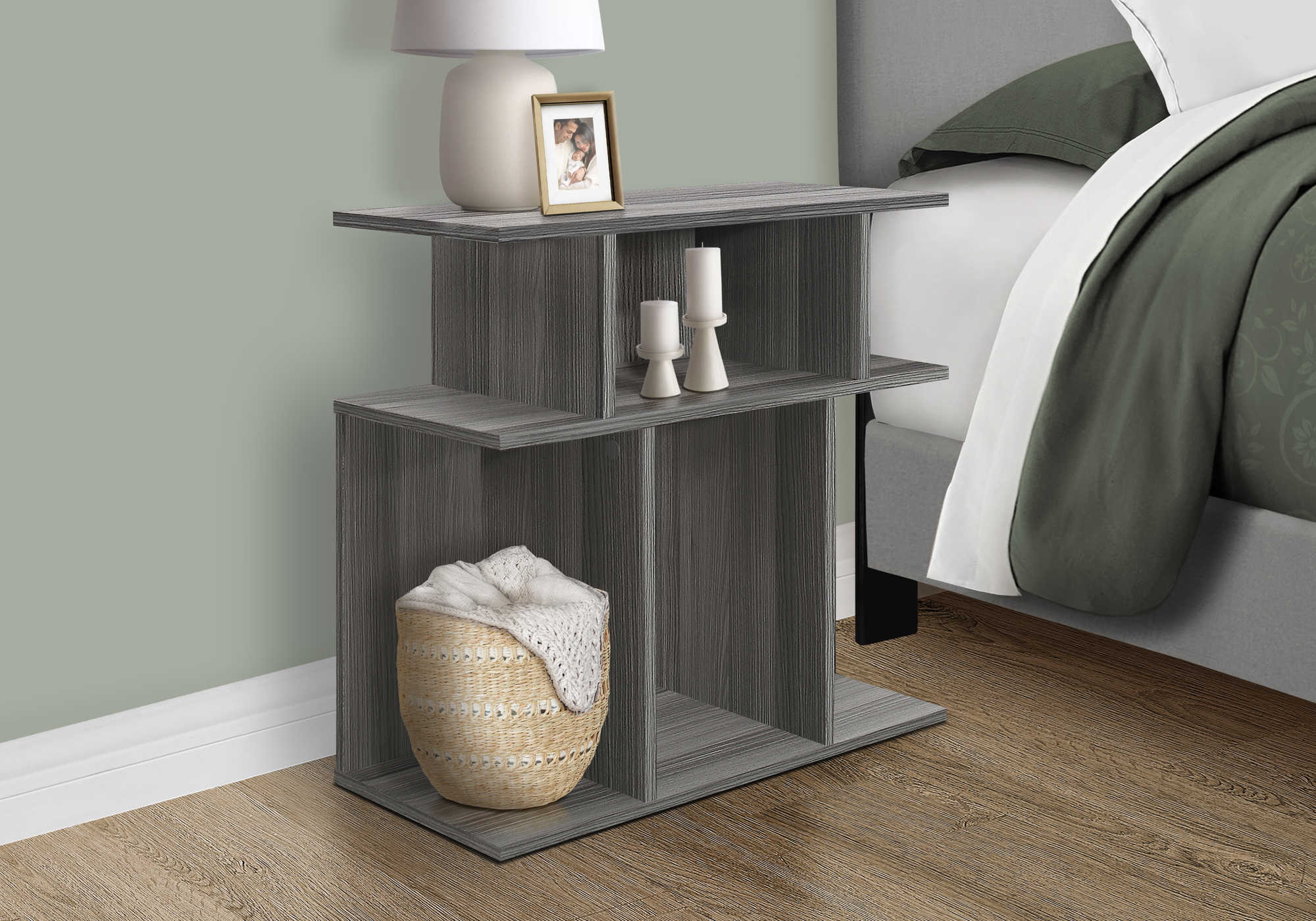 TABLE DE CHEVET - 24"H / GRIS – I 2481.
