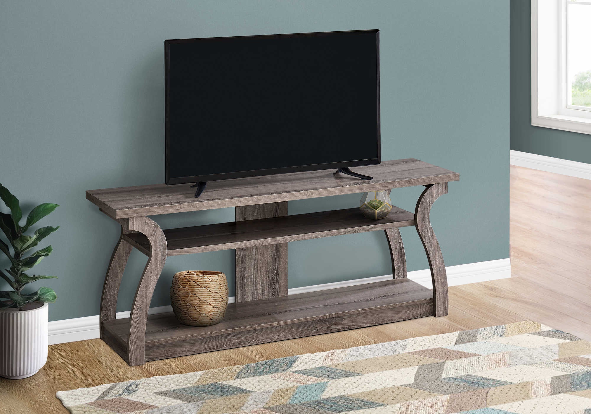 Image of tv stand - 60"l / dark taupe i 2666.