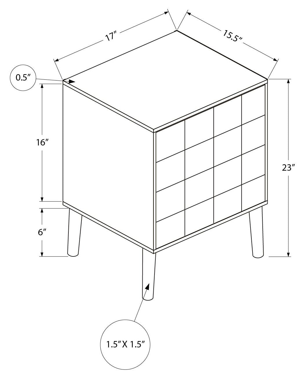 TABLE D'APPOINT - 23"H / NOYER FONCE – I 2788