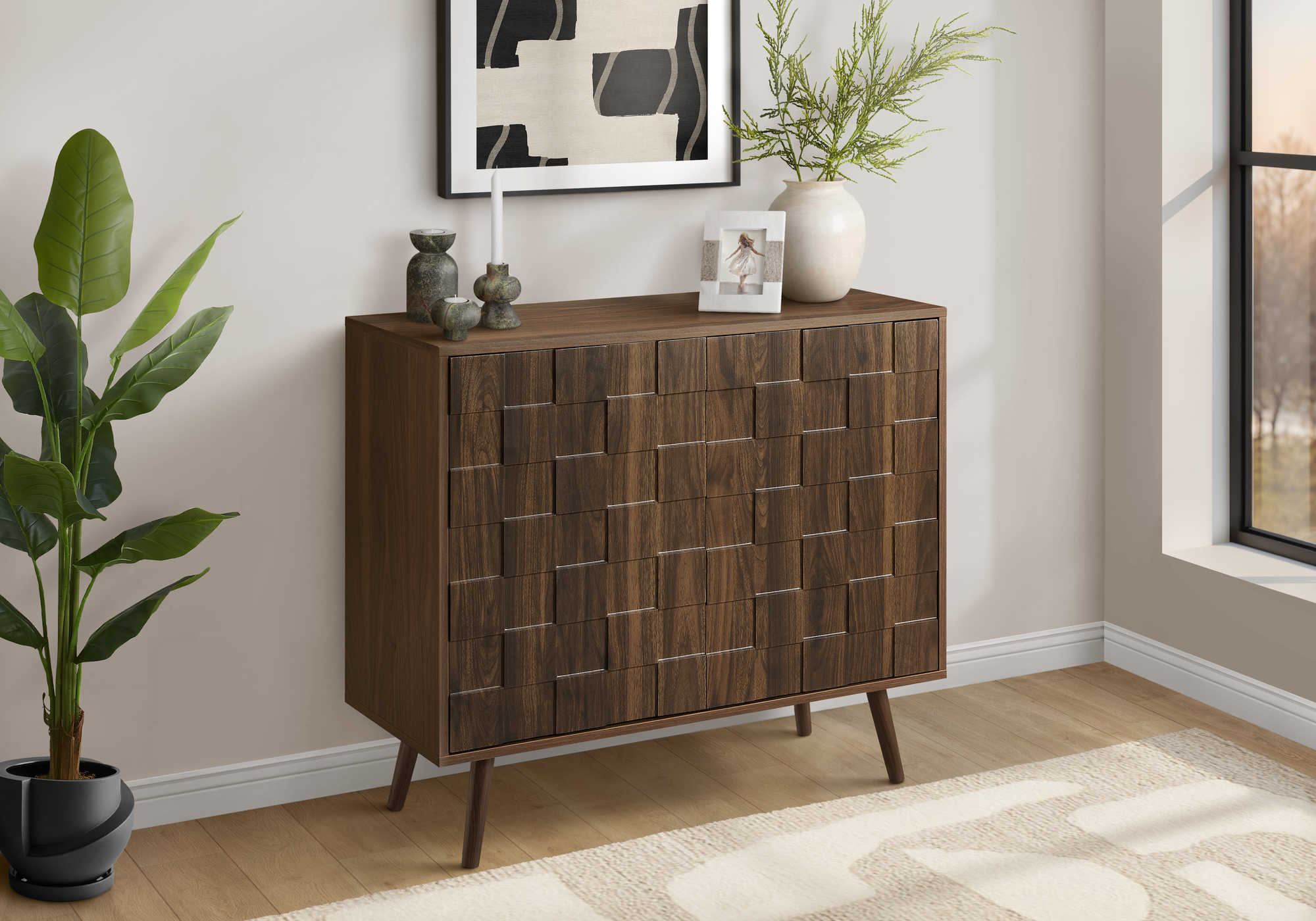 COMMODE - 32"H / NOYER FONCE AVEC 2 PORTES – I 2789