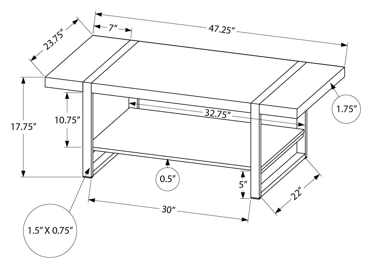 TABLE DE SALON - ASPECT BOIS DE MANGUE / METAL NOIR – I 2884