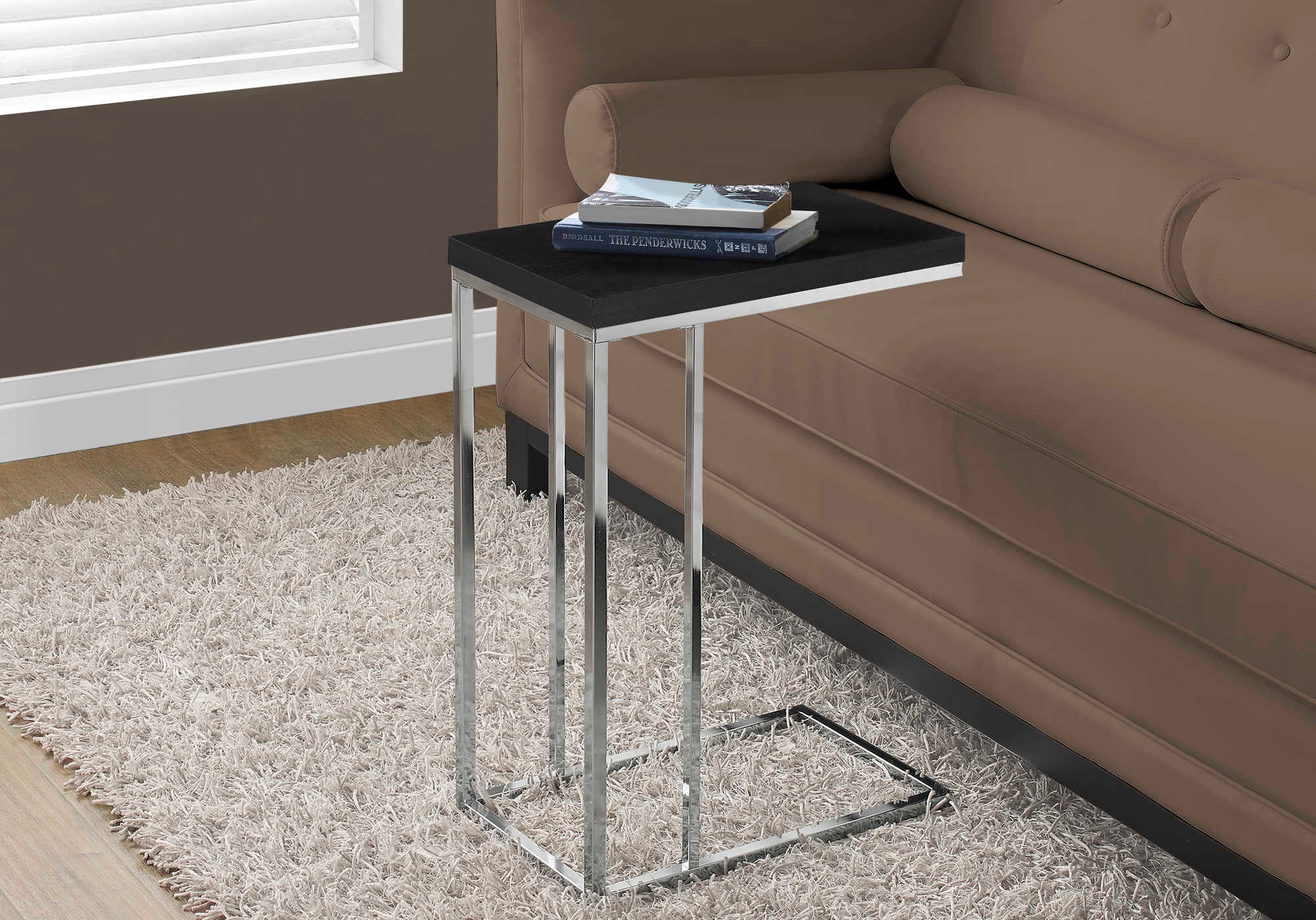 TABLE DE CHEVET - ESPRESSO / METAL CHROME – I 3007.