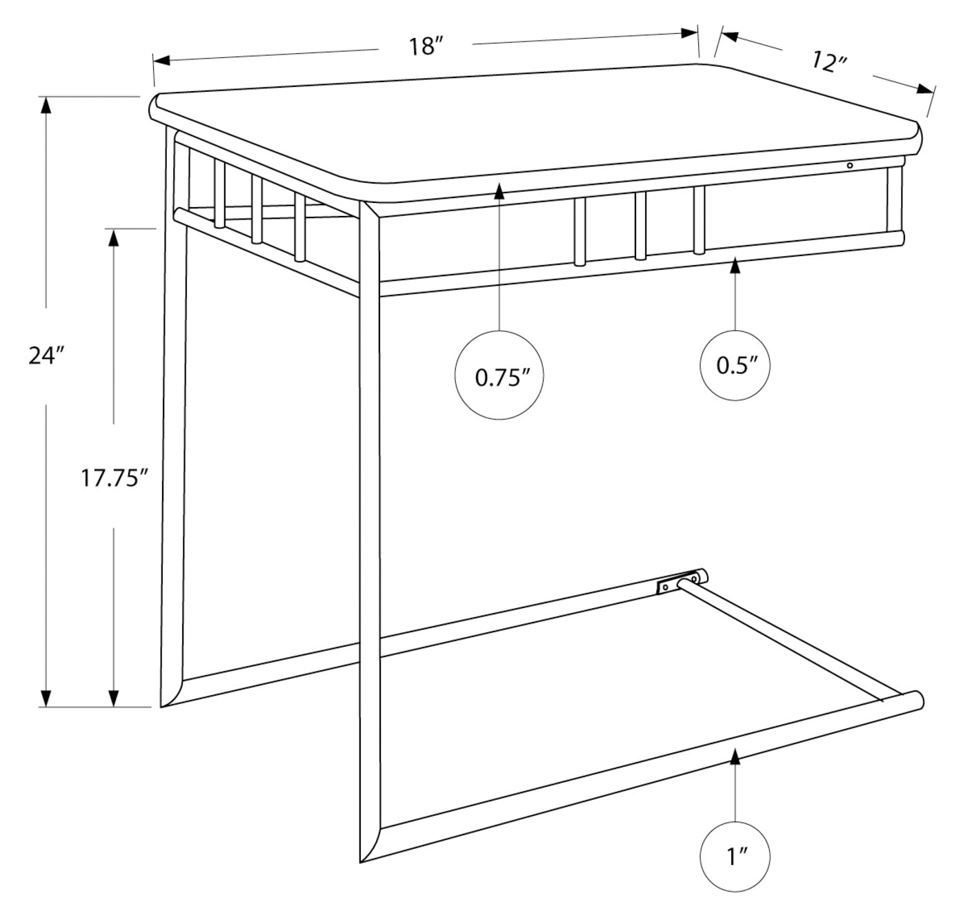 TABLE DE CHEVET - MARBRE ESPRESSO / METAL BRONZE – I 3043.