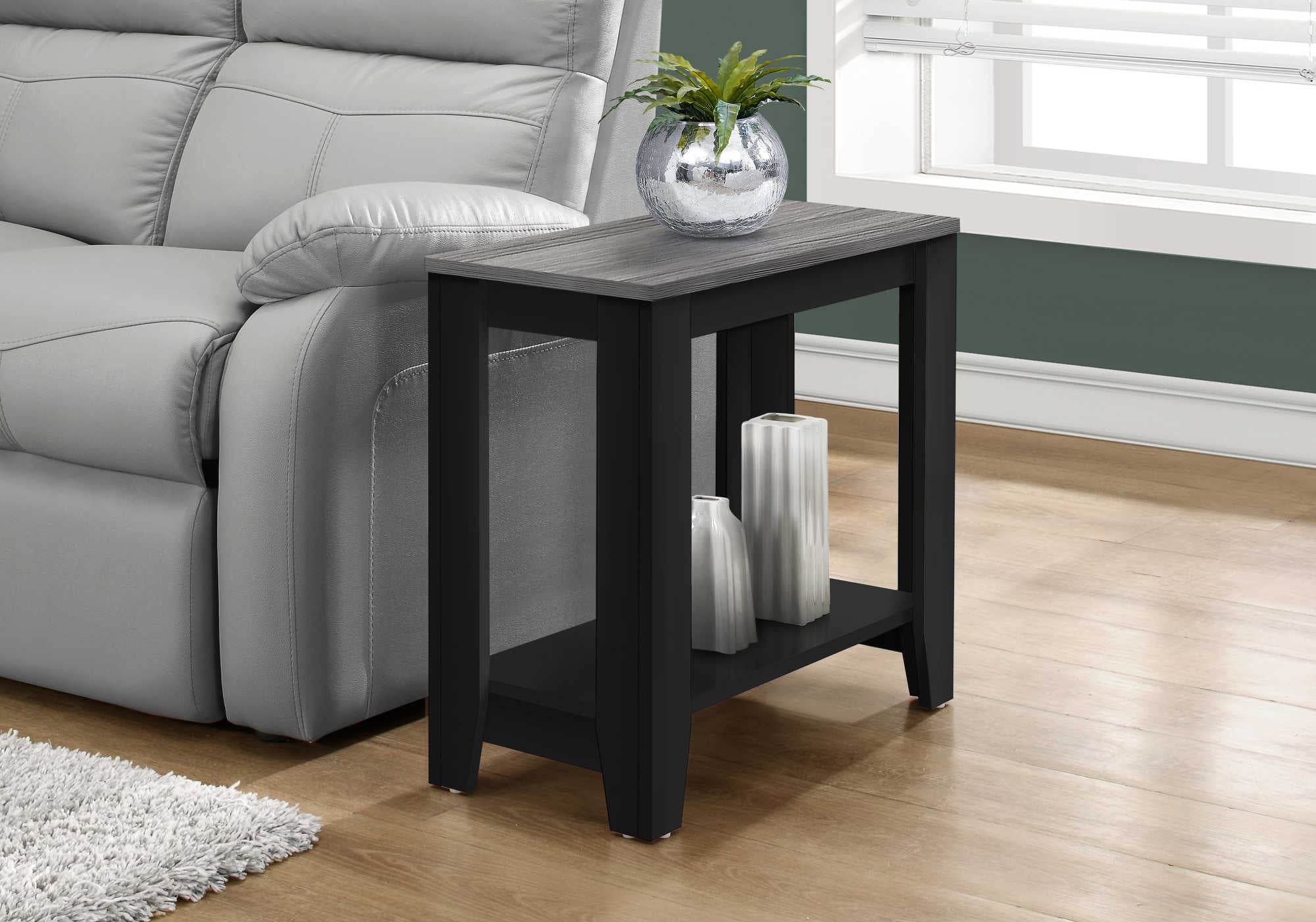 TABLE DE CHEVET - NOIR / DESSUS GRIS – I 3134.