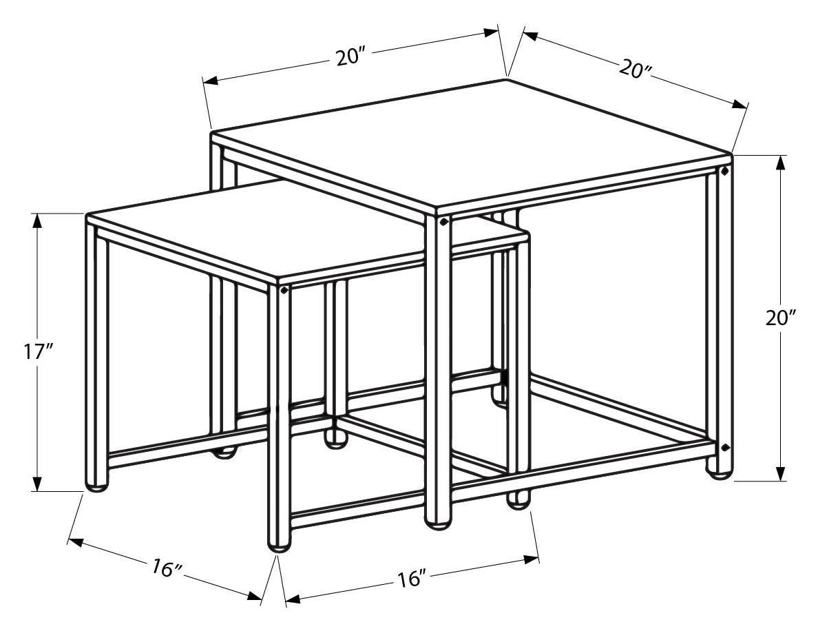 TABLES GIGOGNES - ENS. 2PCS / TERRACOTTA / BRUN MARTELE – I 3161