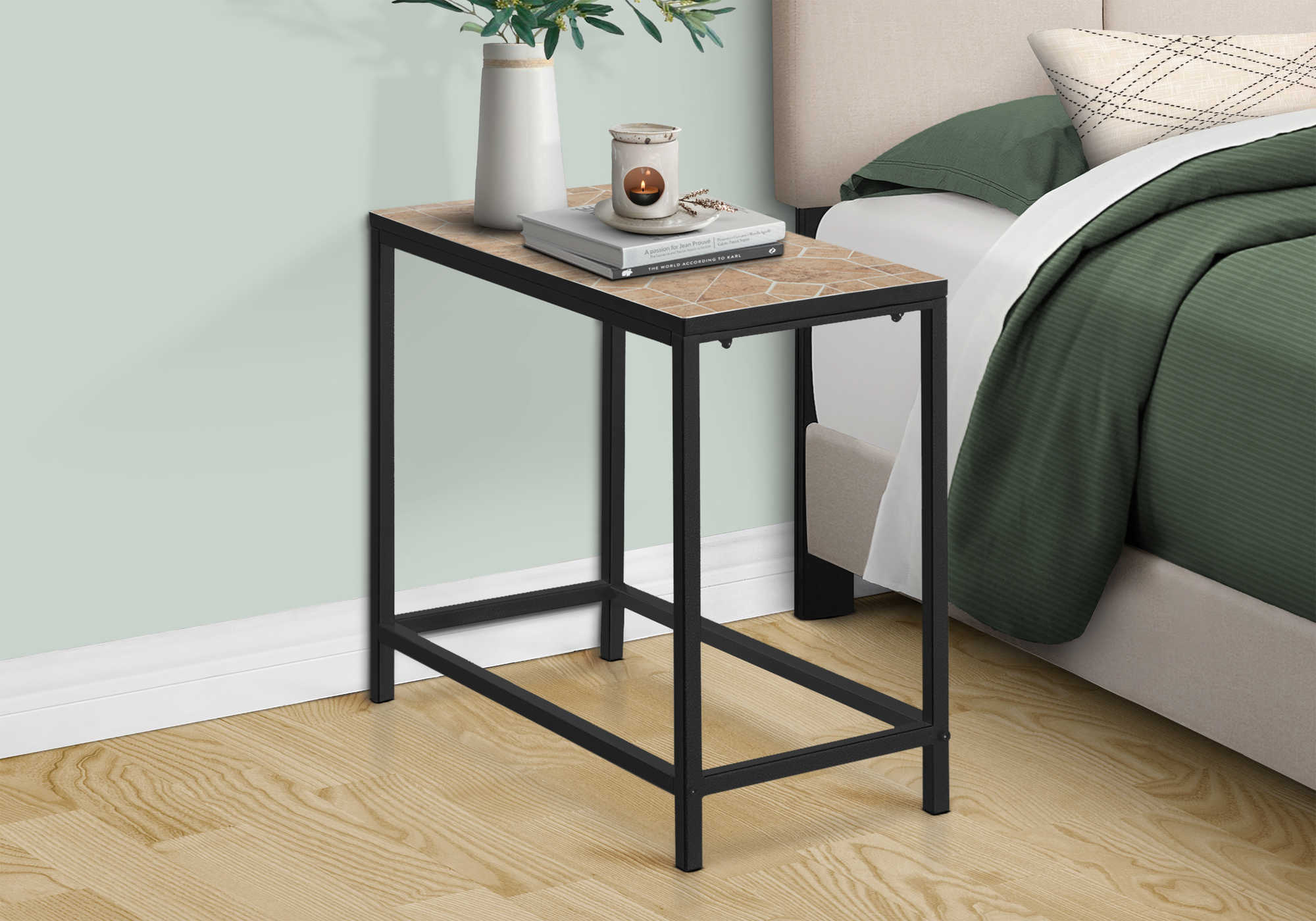 TABLE D'APPOINT - DESSUS TUILE TERRACOTTA / BRUN MARTELE – I 3163